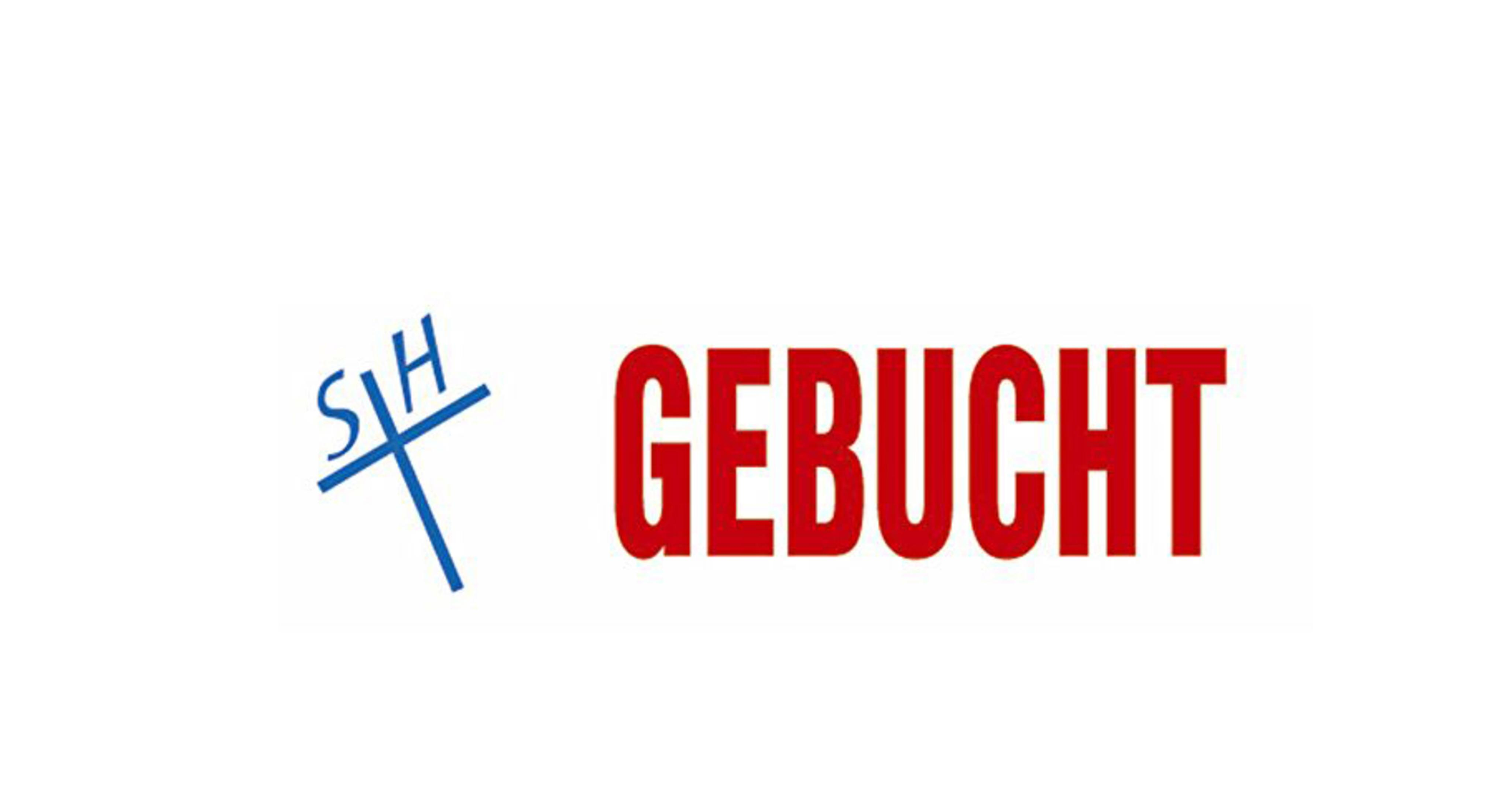 Logo mit einem blauen 'S' und 'H' links und 'GEBUCHT' in Rot rechts.