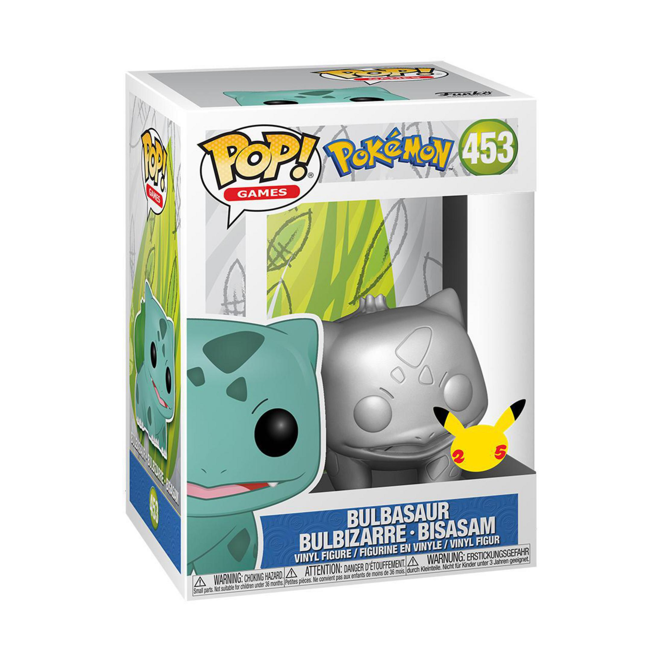 Bulbasaur Funko Pop Box mit einer Bulbasaur Figur und Bulbasaur Design.