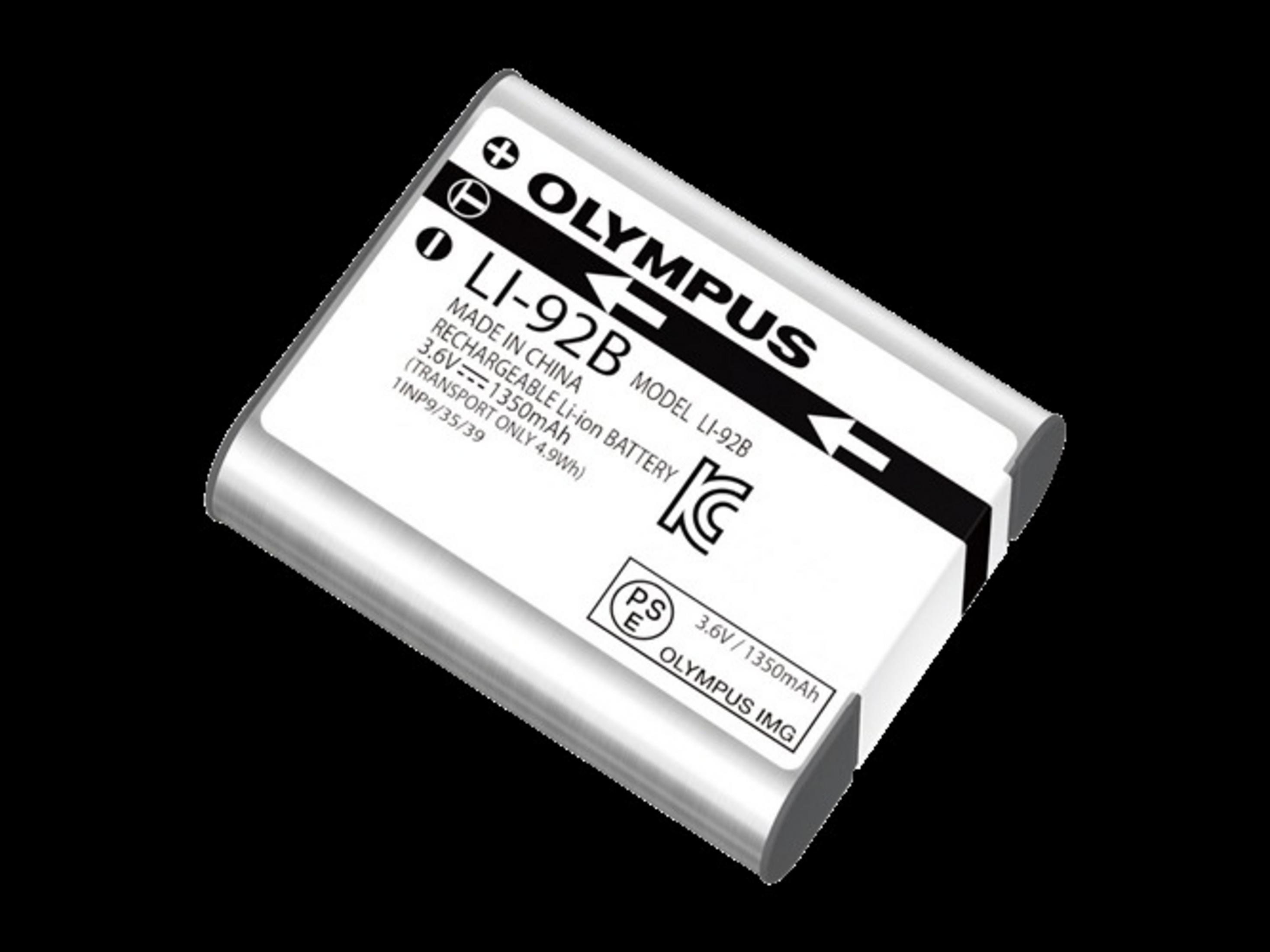 Olympus LI-92B Akku, Etikett mit Details.
