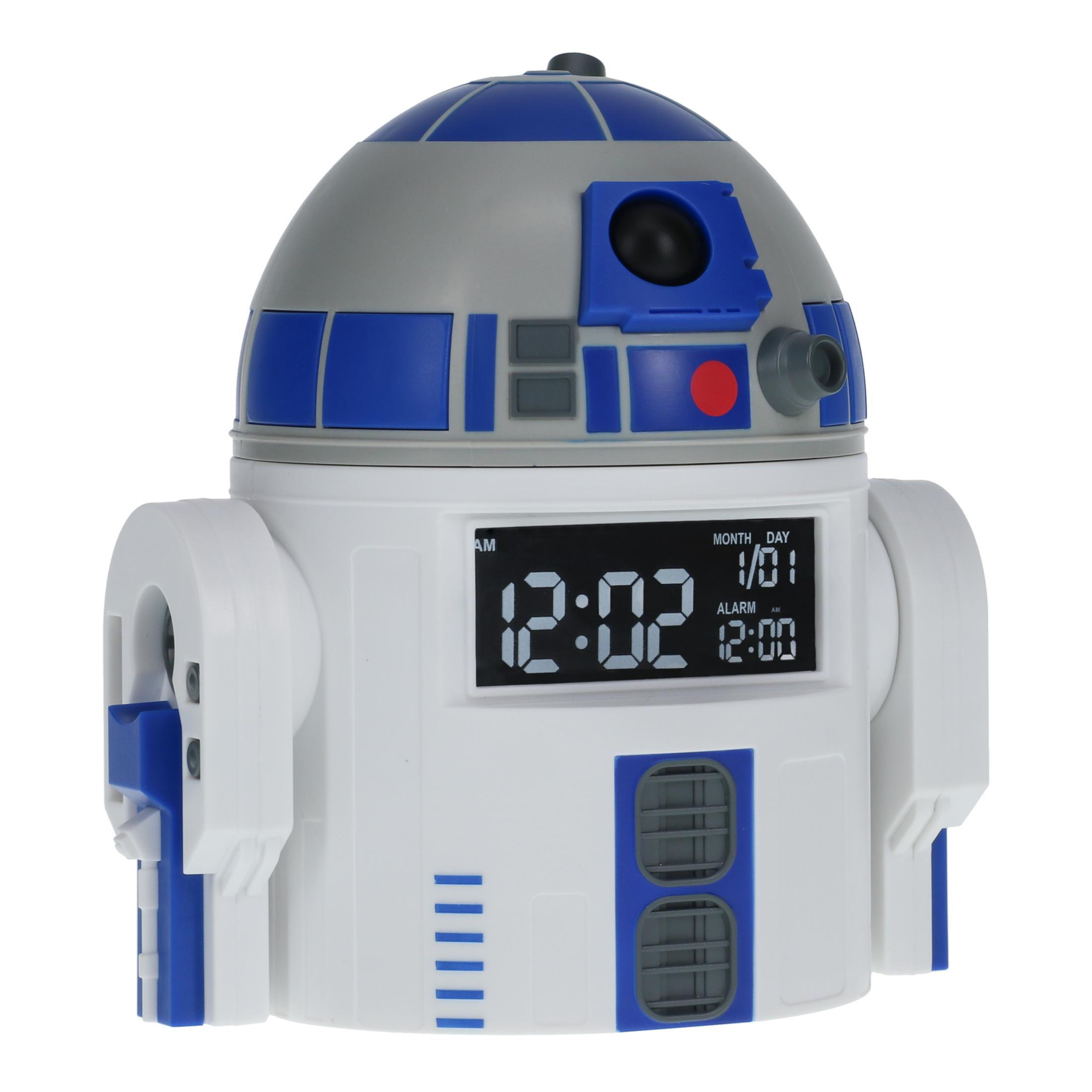 Budzik R2-D2 z Gwiezdnych Wojen, pokazujący godzinę.