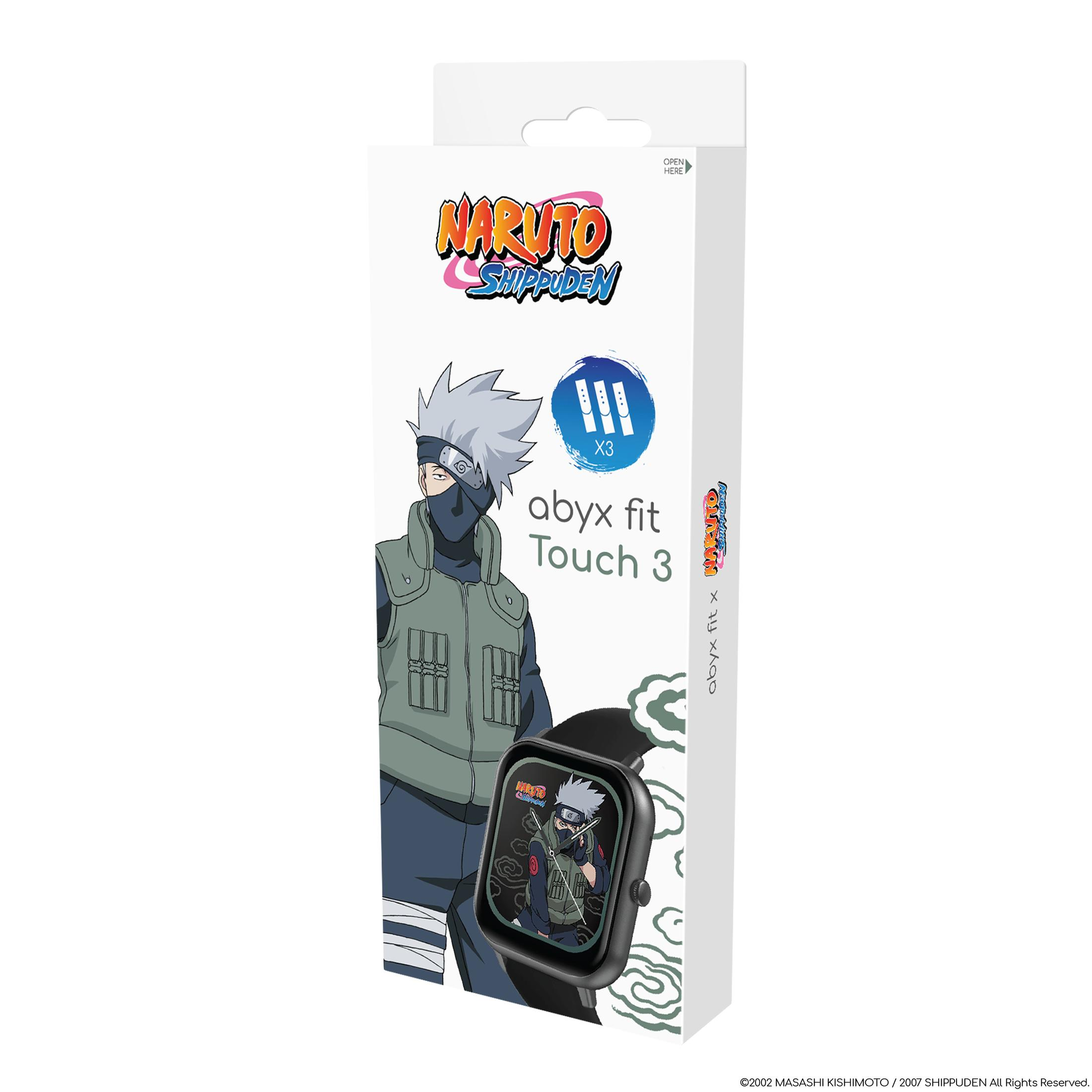 Scatola con un orologio Naruto Shippuden e un personaggio. La scatola ha uno sfondo bianco.