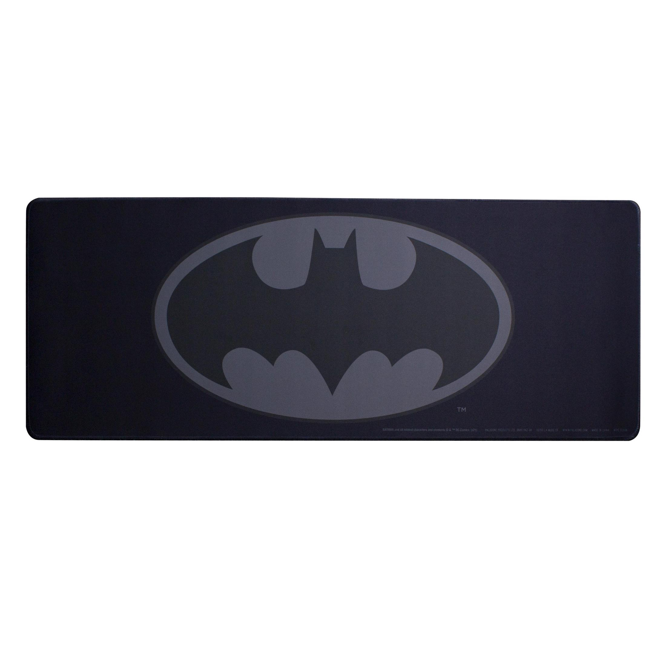 Schwarzes Batman-Mauspad mit dem Batman-Logo darauf.