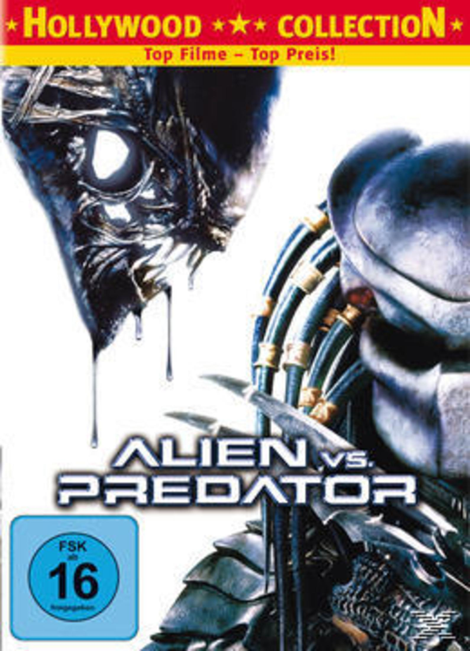 Alien vs. Predator Filmplakat. Es zeigt den Alien und den Predator, die sich gegenüberstehen.
