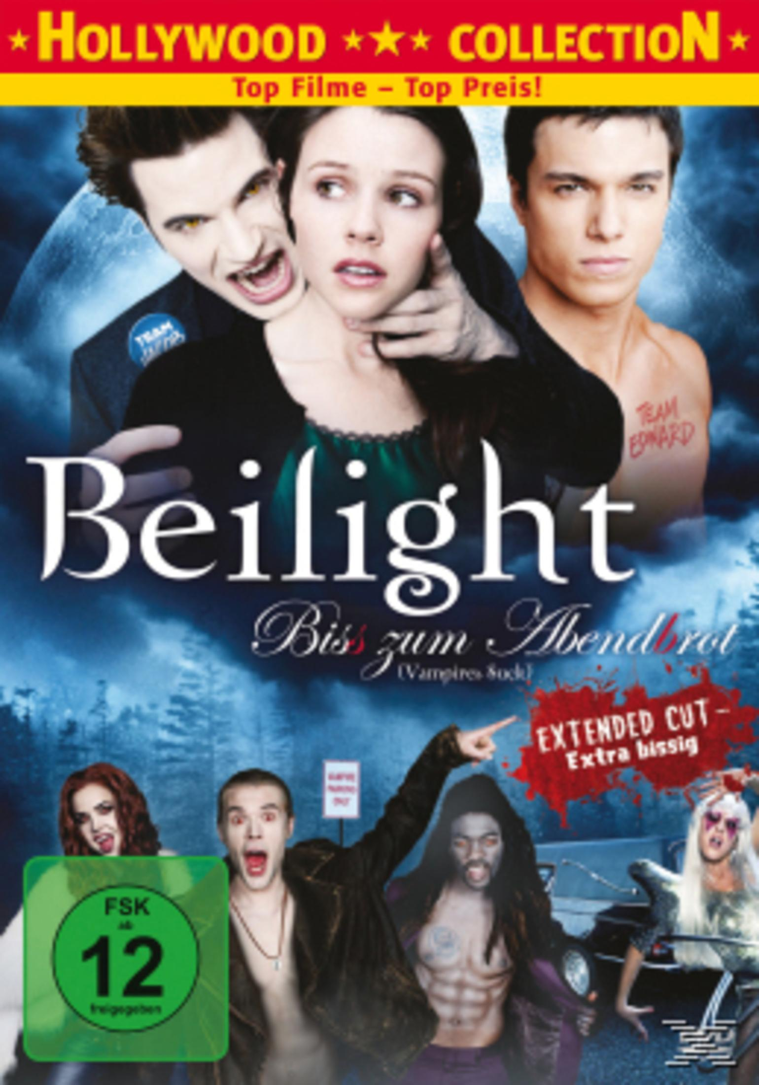 Twilight-Filmcover. Zwei Vampire und eine Frau auf dem Cover. Text auf Deutsch.
