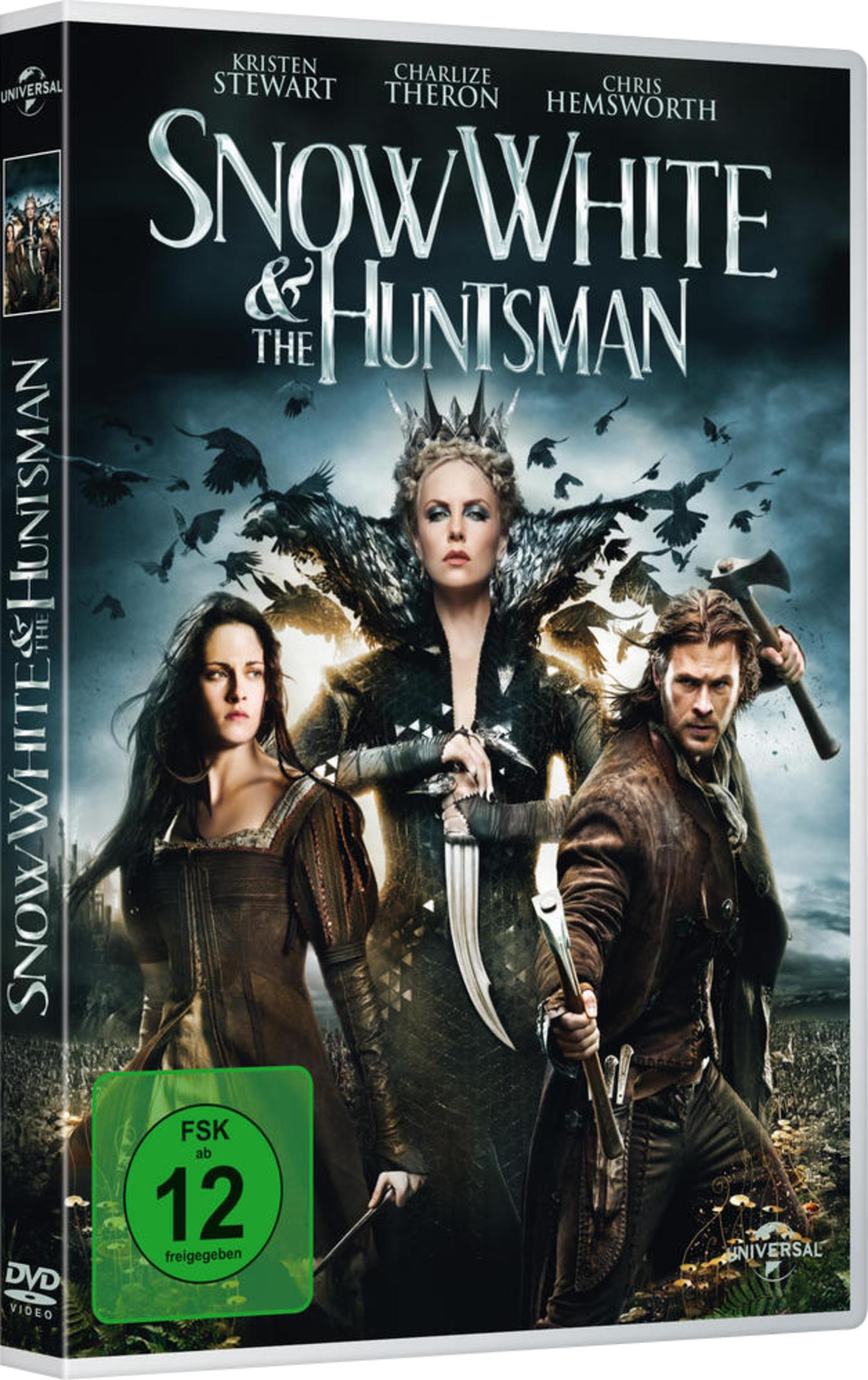 DVD-Cover für den Film Snow White & the Huntsman mit den Schauspielern Kristen Stewart, Charlize Theron.