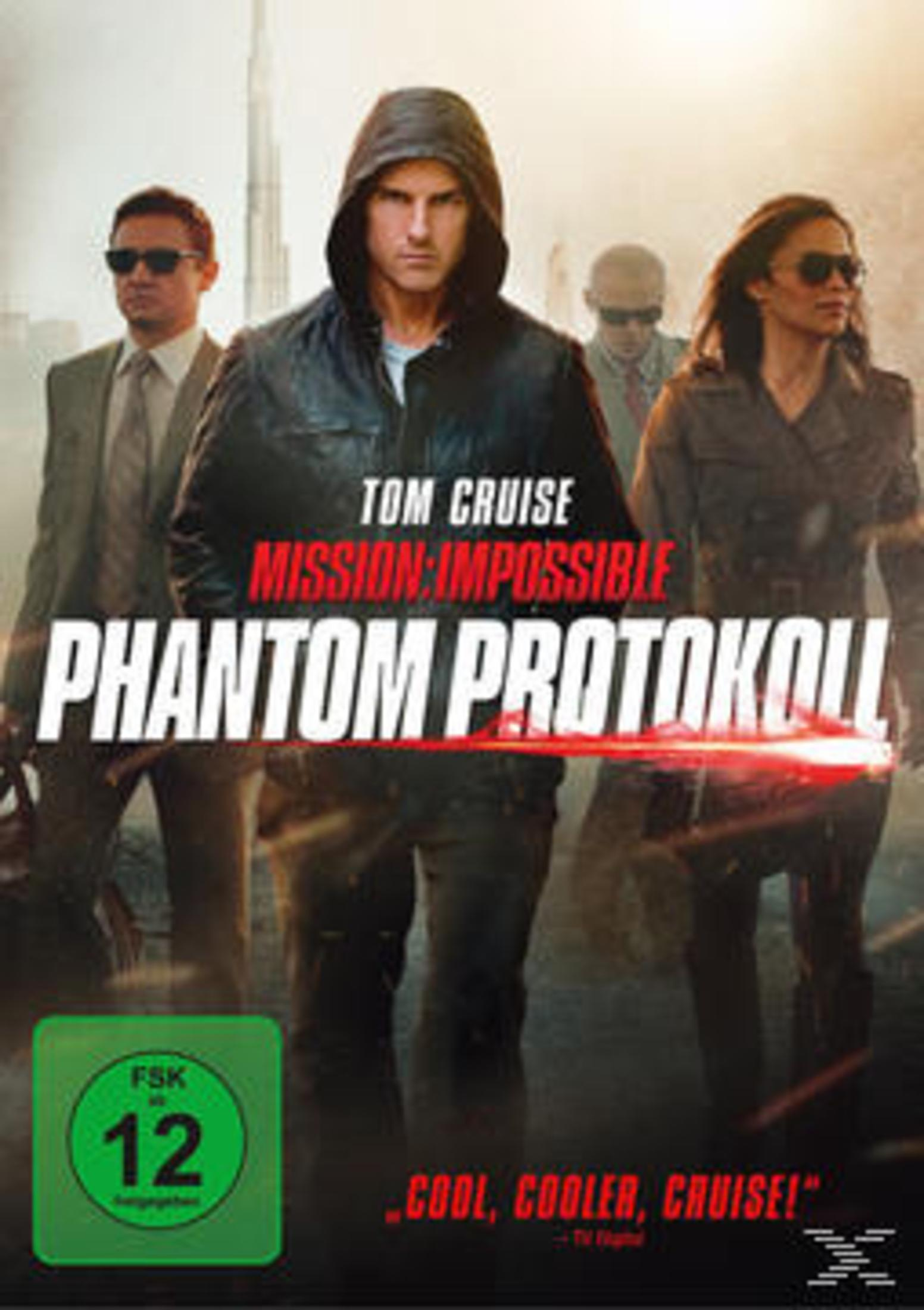 Filmposter von Mission Impossible: Phantom Protokoll mit Tom Cruise und anderen Schauspielern.