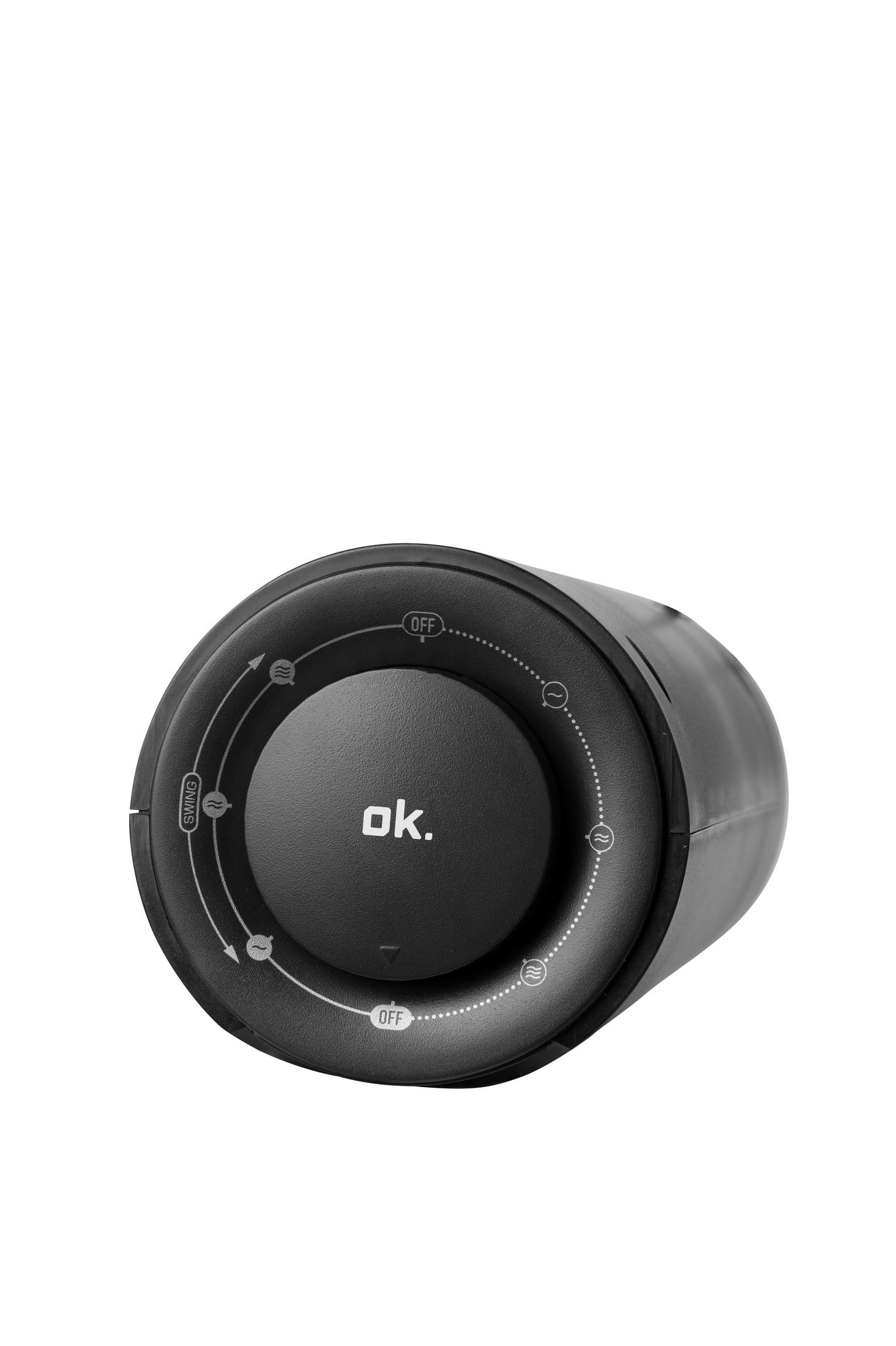 Ein schwarzes Gerät mit Knöpfen und Pfeilen. Das Gerät sagt "ok." und hat Drehregler.