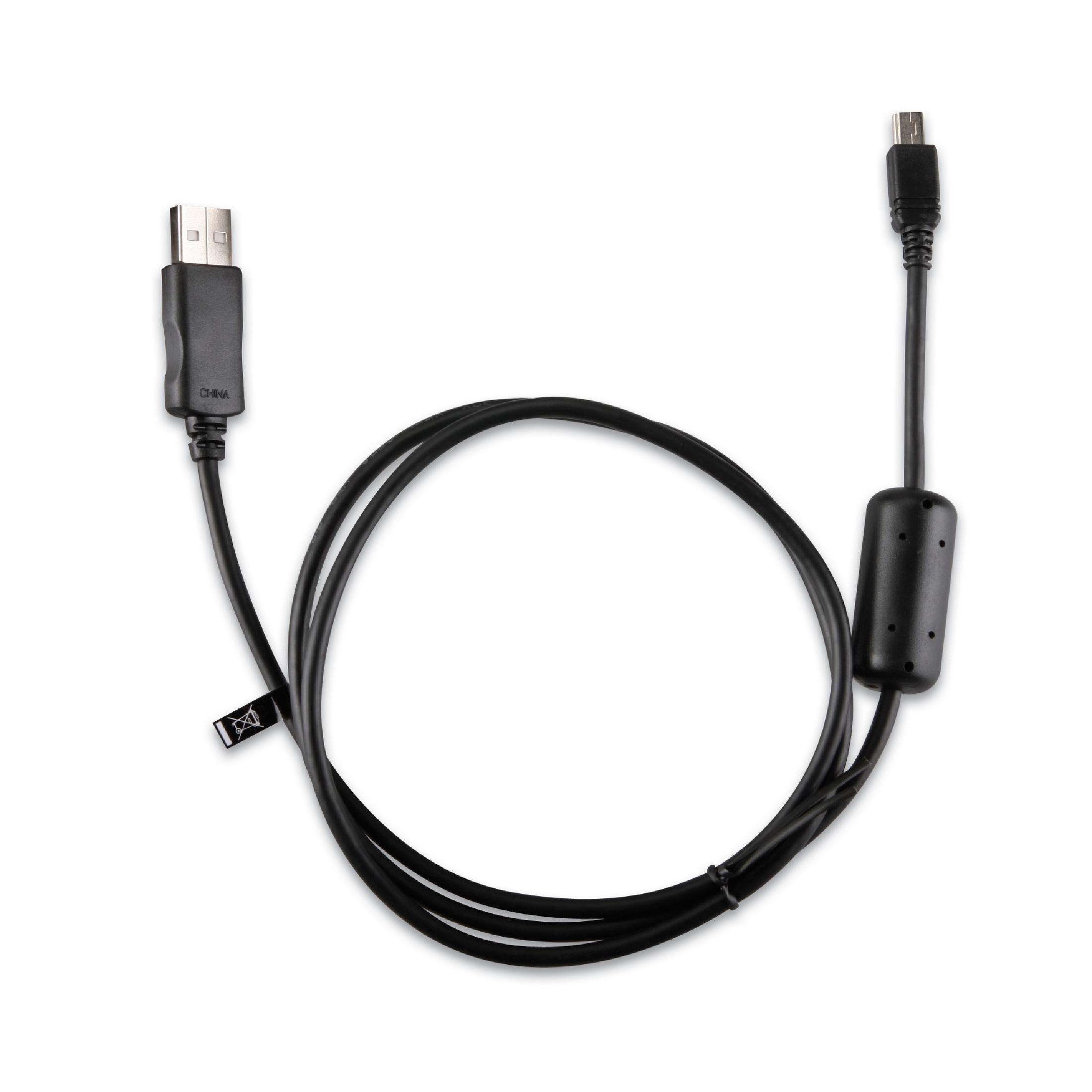 Schwarzes USB-Kabel. Ein Ende ist USB, das andere ist Micro-USB. Das Kabel ist geschlungen.