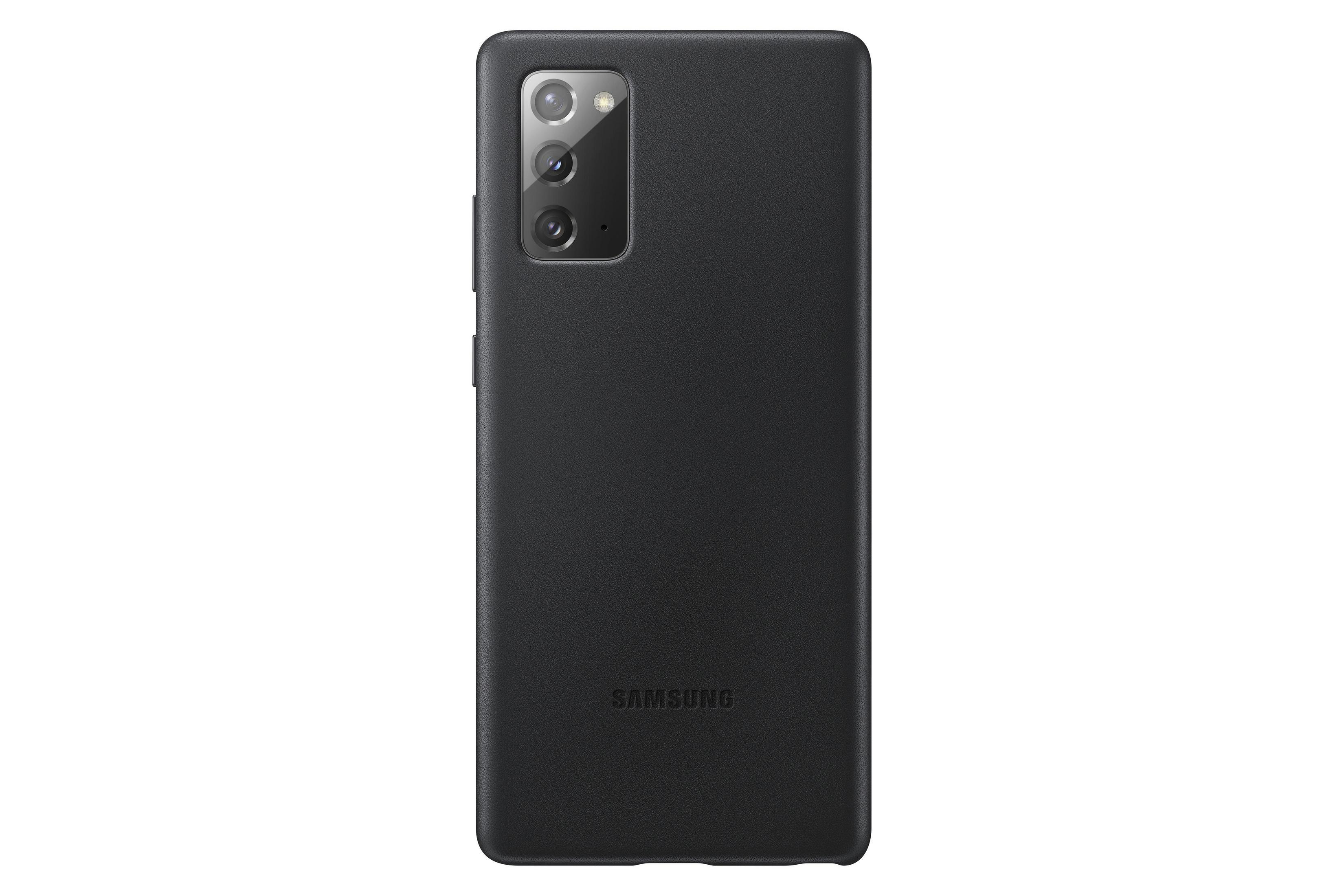 Custodia nera per telefono con ritaglio fotocamera e logo Samsung.