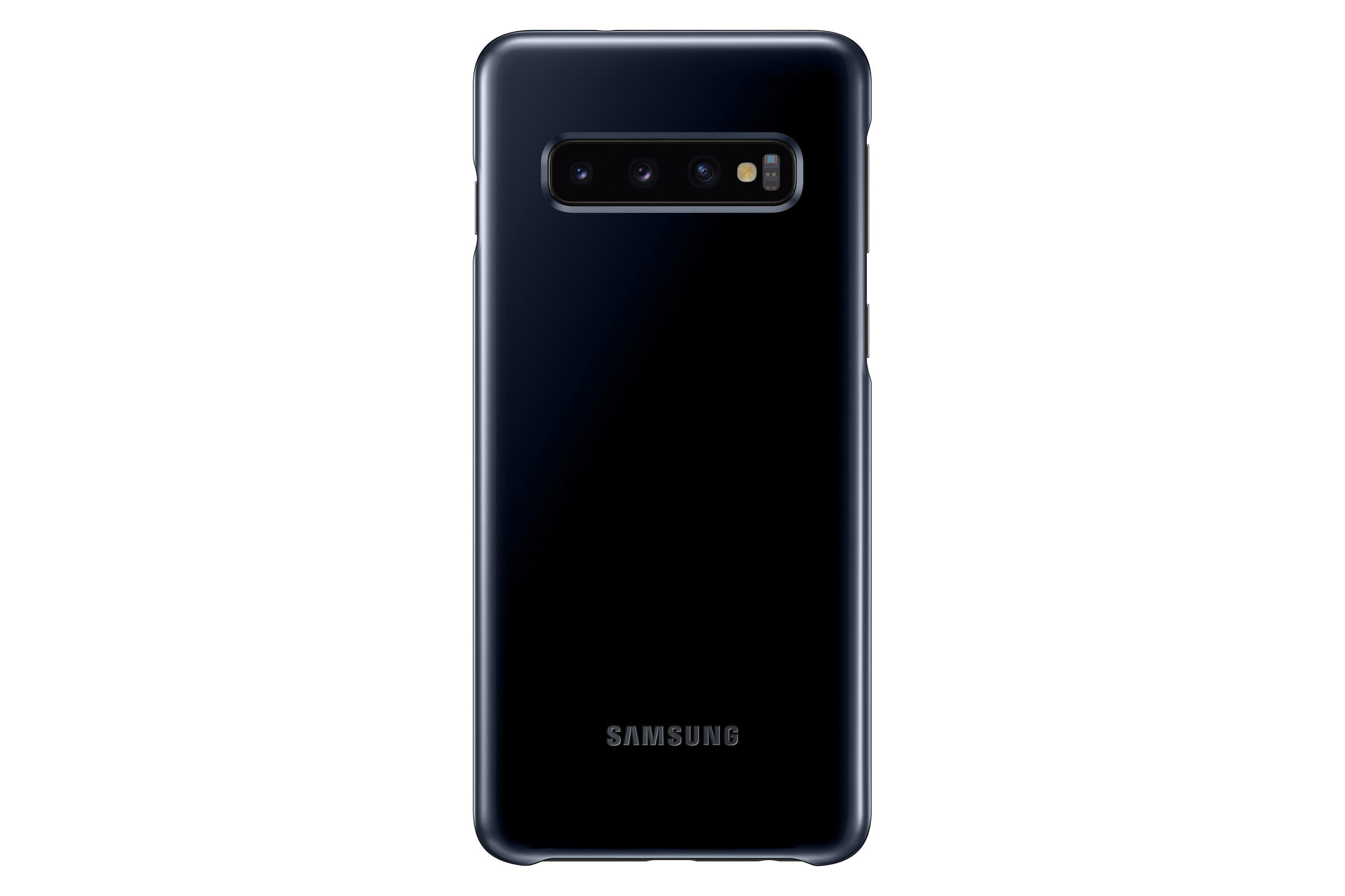Coque de téléphone Samsung noire avec configuration de caméra.