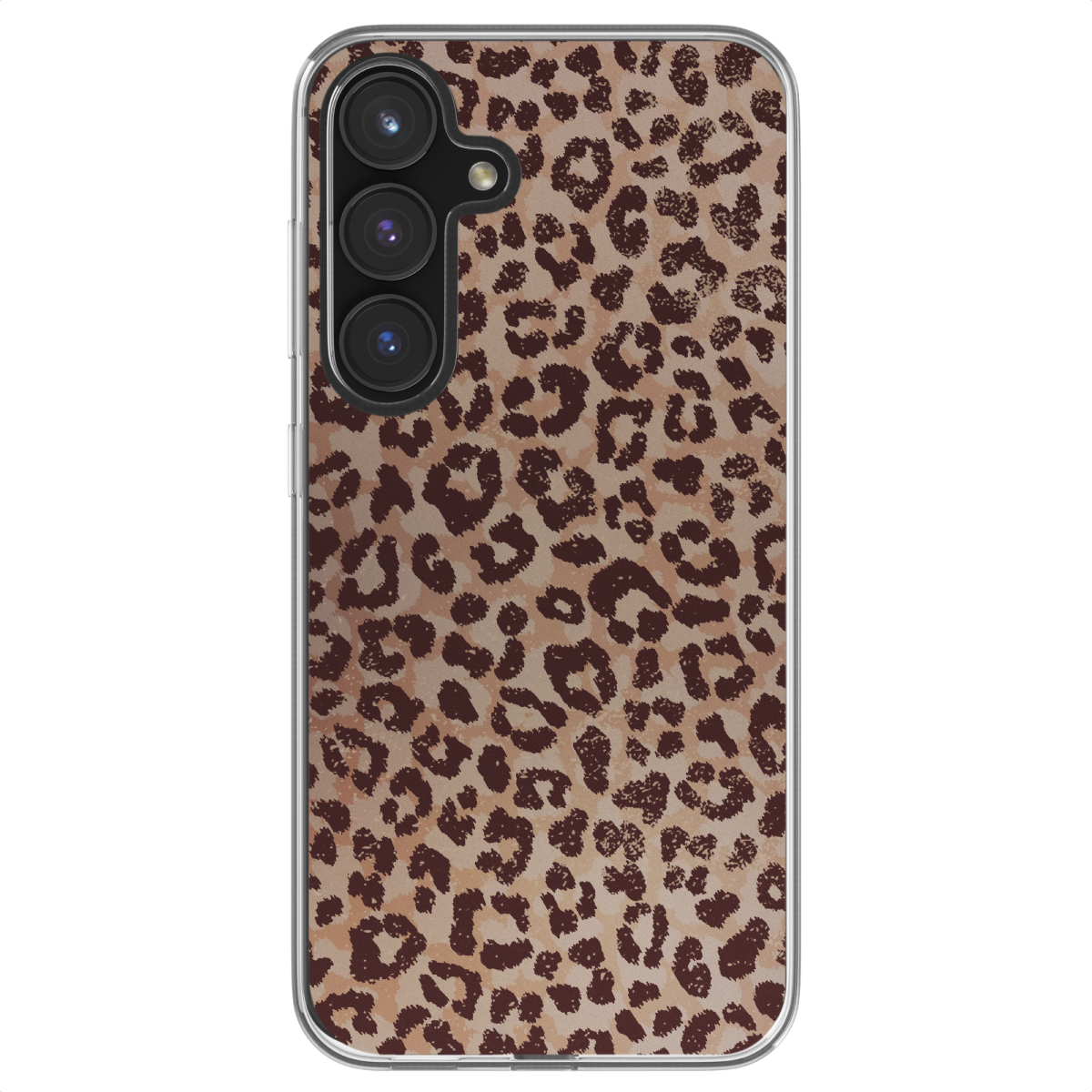 Een telefoonhoesje met luipaardprint.