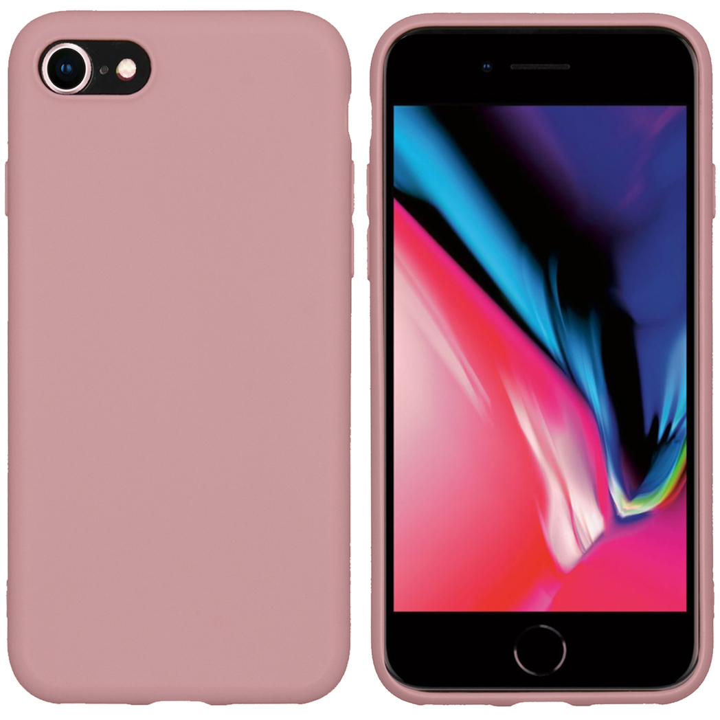 Pink phone case on the left side, showcasing the front and back of a phone.