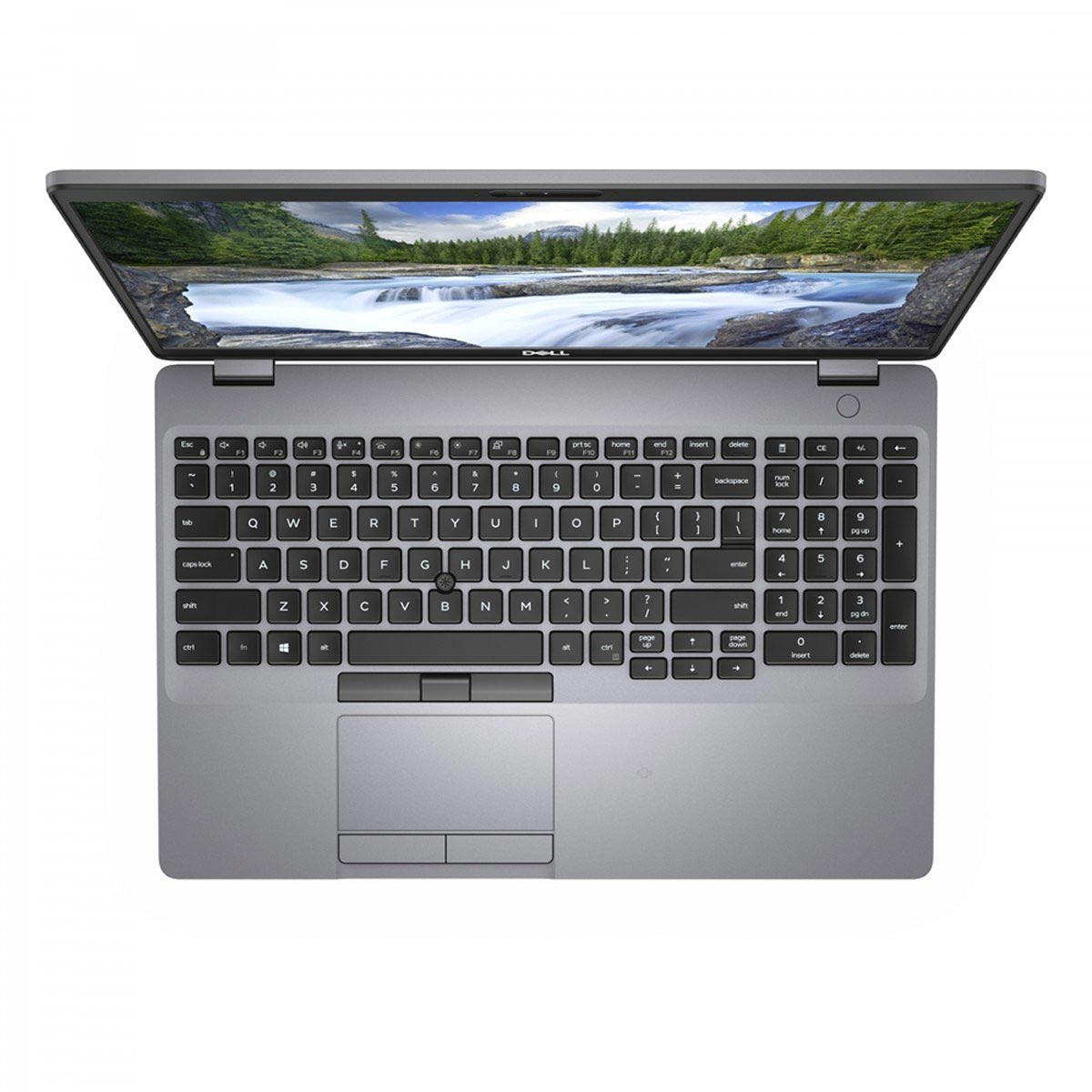 Ein geöffneter Laptop von oben. Die Tastatur befindet sich im Vordergrund.