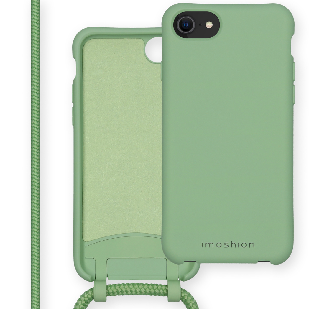 Groene telefoonhoes met groen interieur en een groen koord.