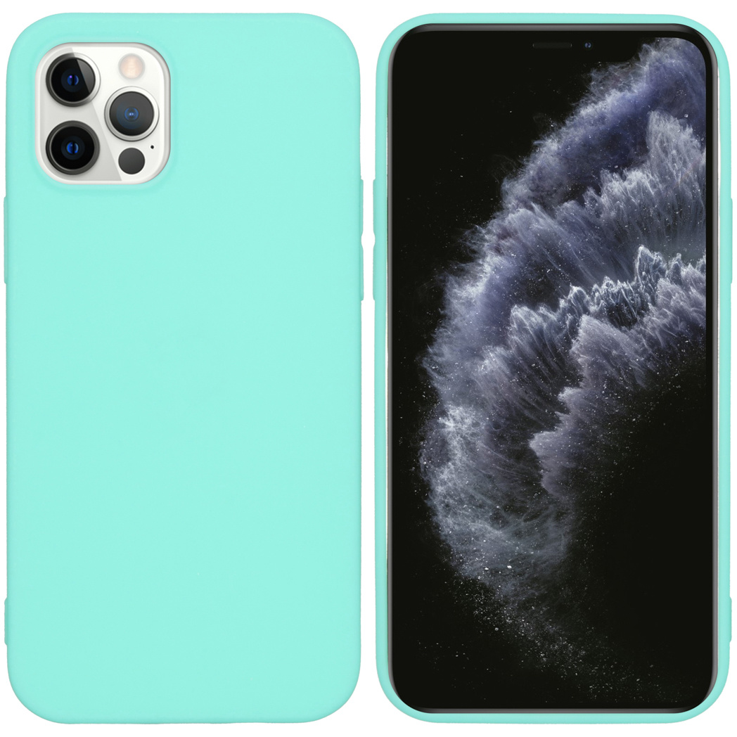 Mintgroene telefoon en bijpassend hoesje.