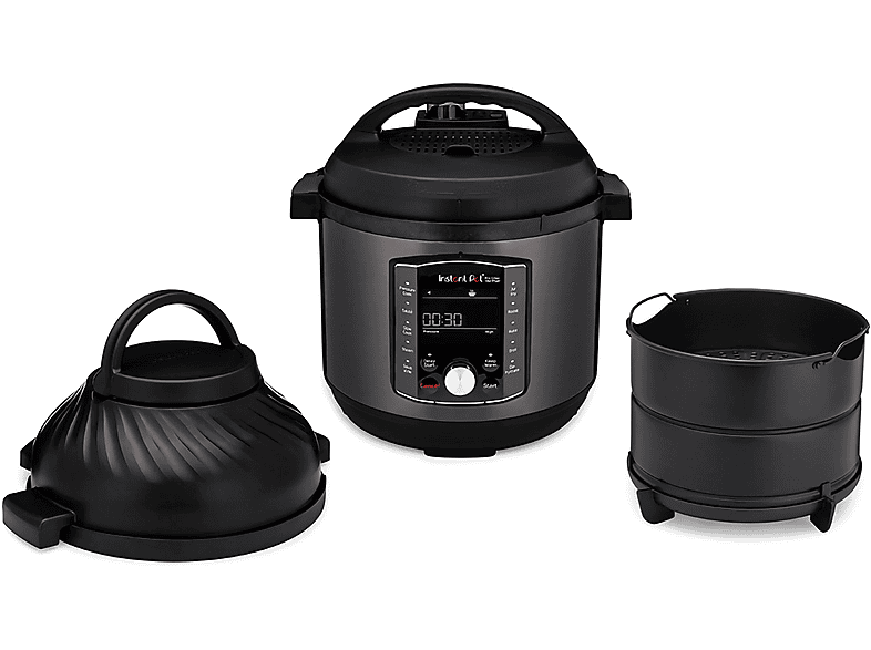 INSTANT POT Duo Crisp 11-in-1 Slow Cooker Multikocher Schwarzer Edelstahl (Rührschüsselkapazität: 8 l, 1500 Watt)
