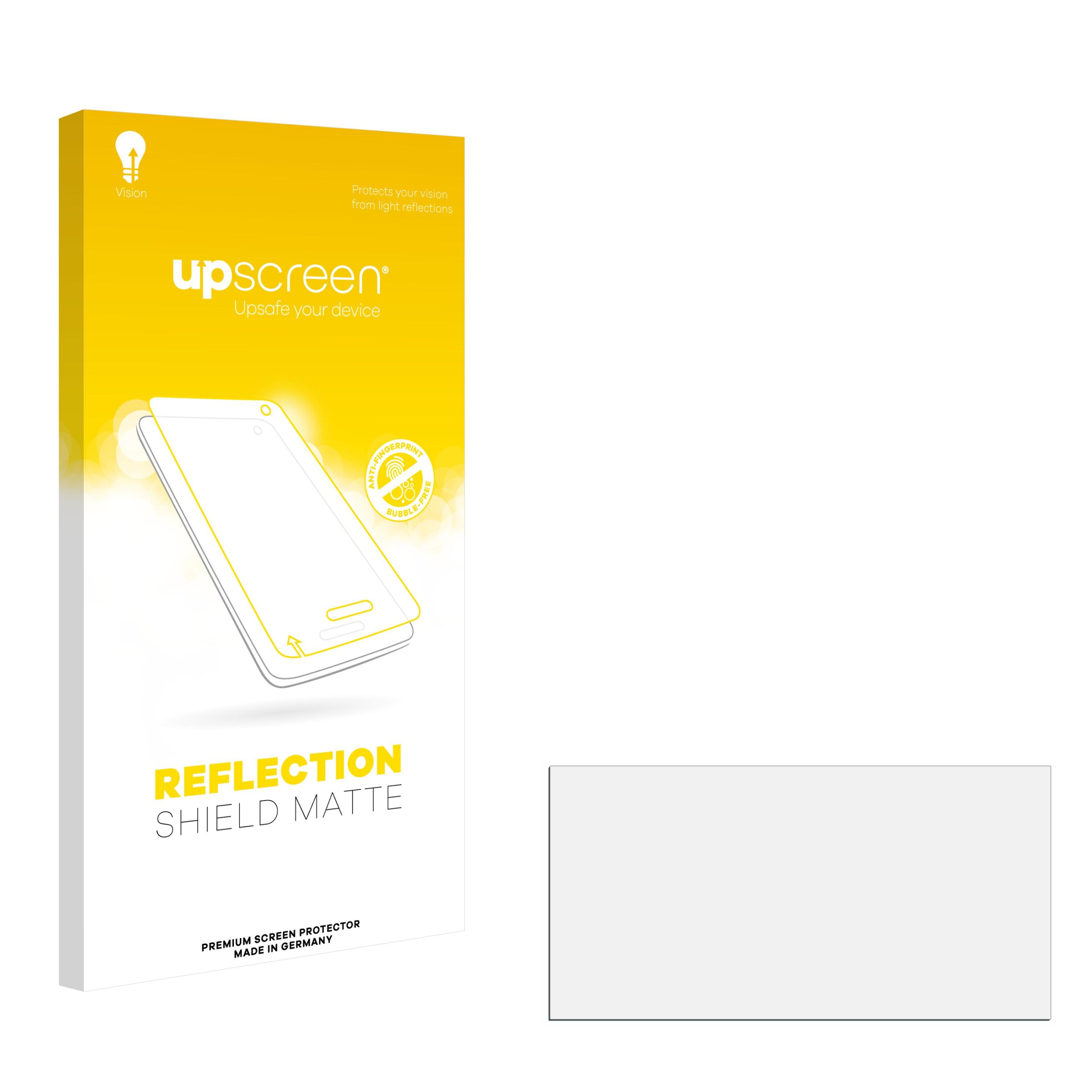 Eine weiße Box mit Telefon und Displayschutzfolie, mit den Worten 'REFLECTION SHIELD MATTE'.