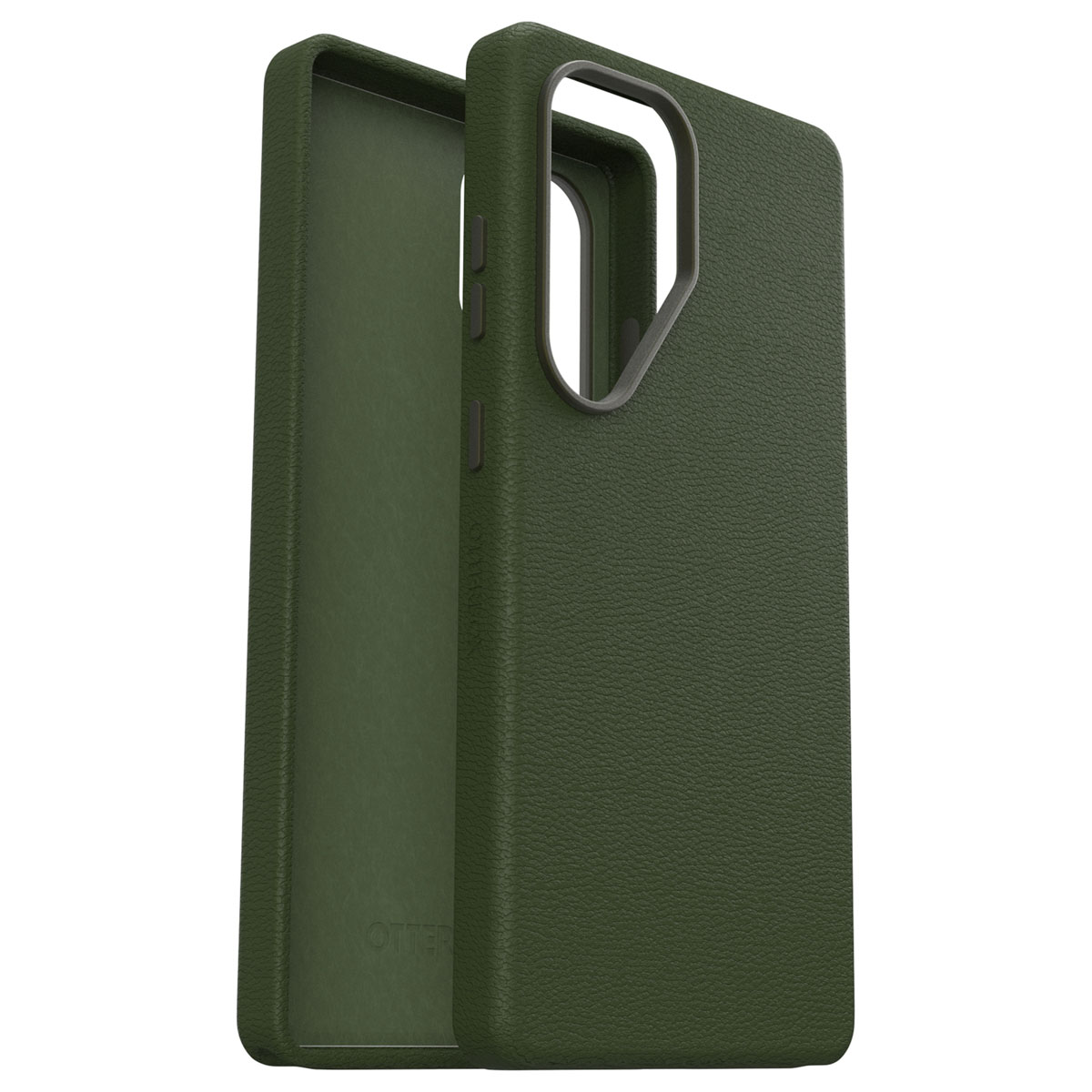 Intérieur de coque de téléphone vert. Logo Otterbox en bas.