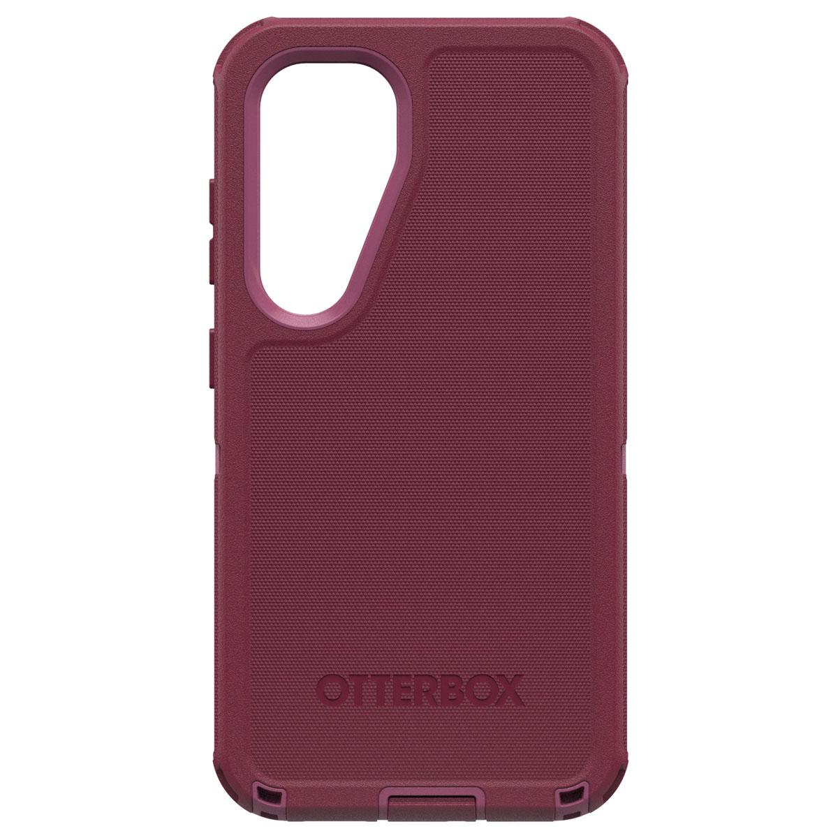 Rood telefoonhoesje, textuur. Merk Otterbox.