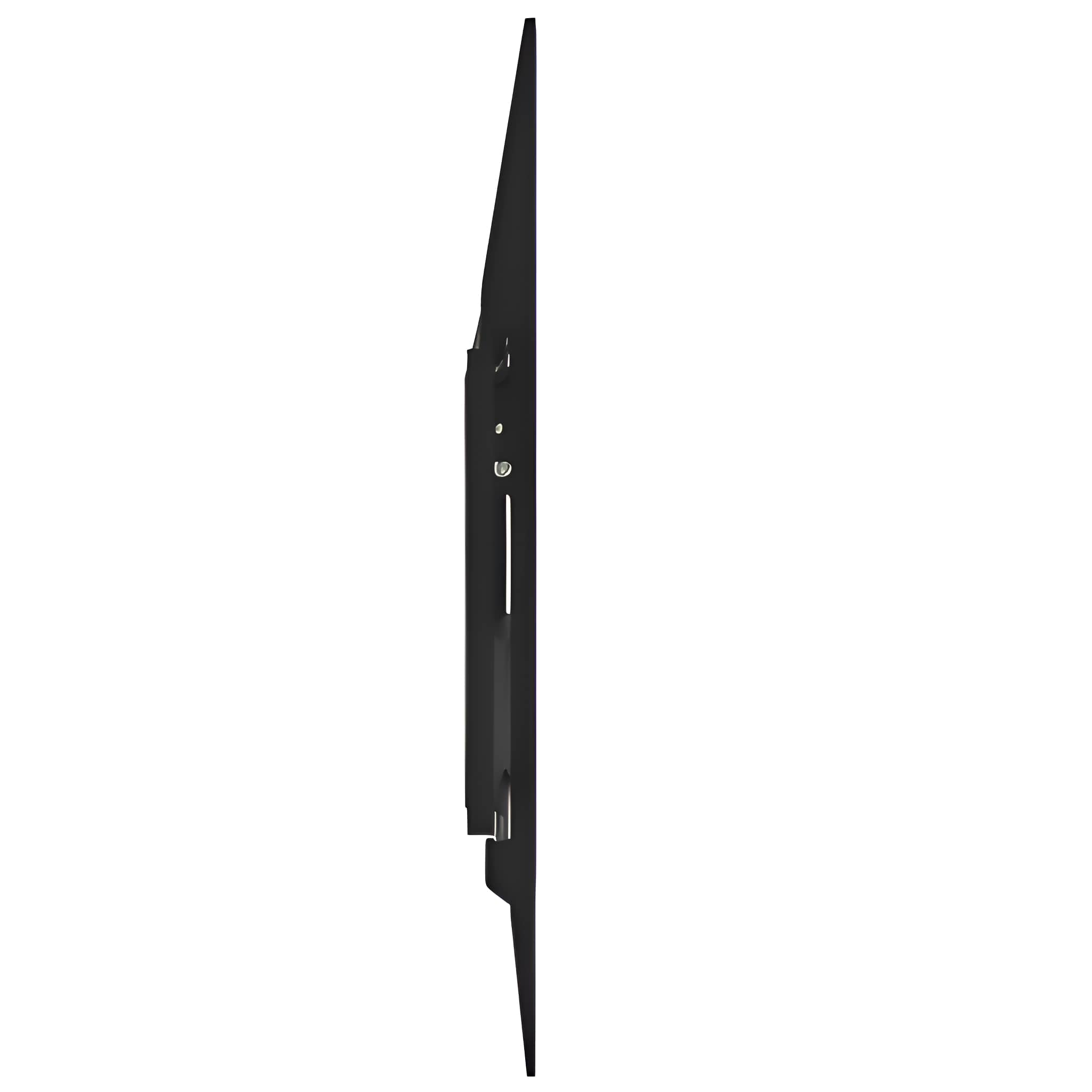 Schwarz, Seitenansicht einer Flachbildschirmhalterung, schlichtes Design.