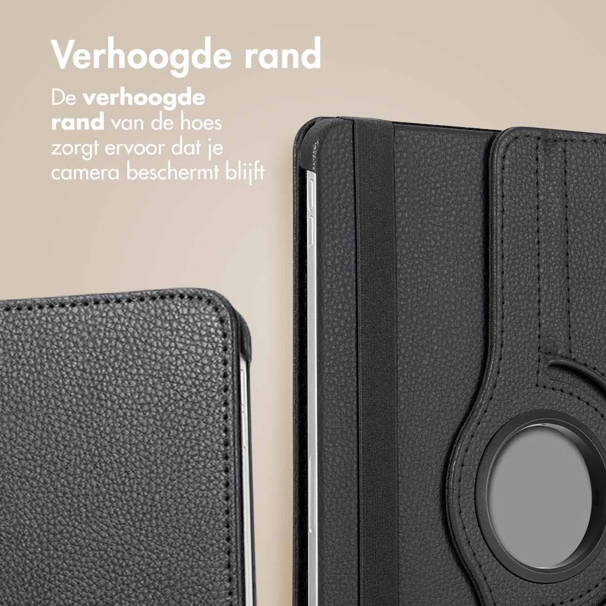 Close-up of a black leather case, showing the raised edge, and part of the camera cutout.