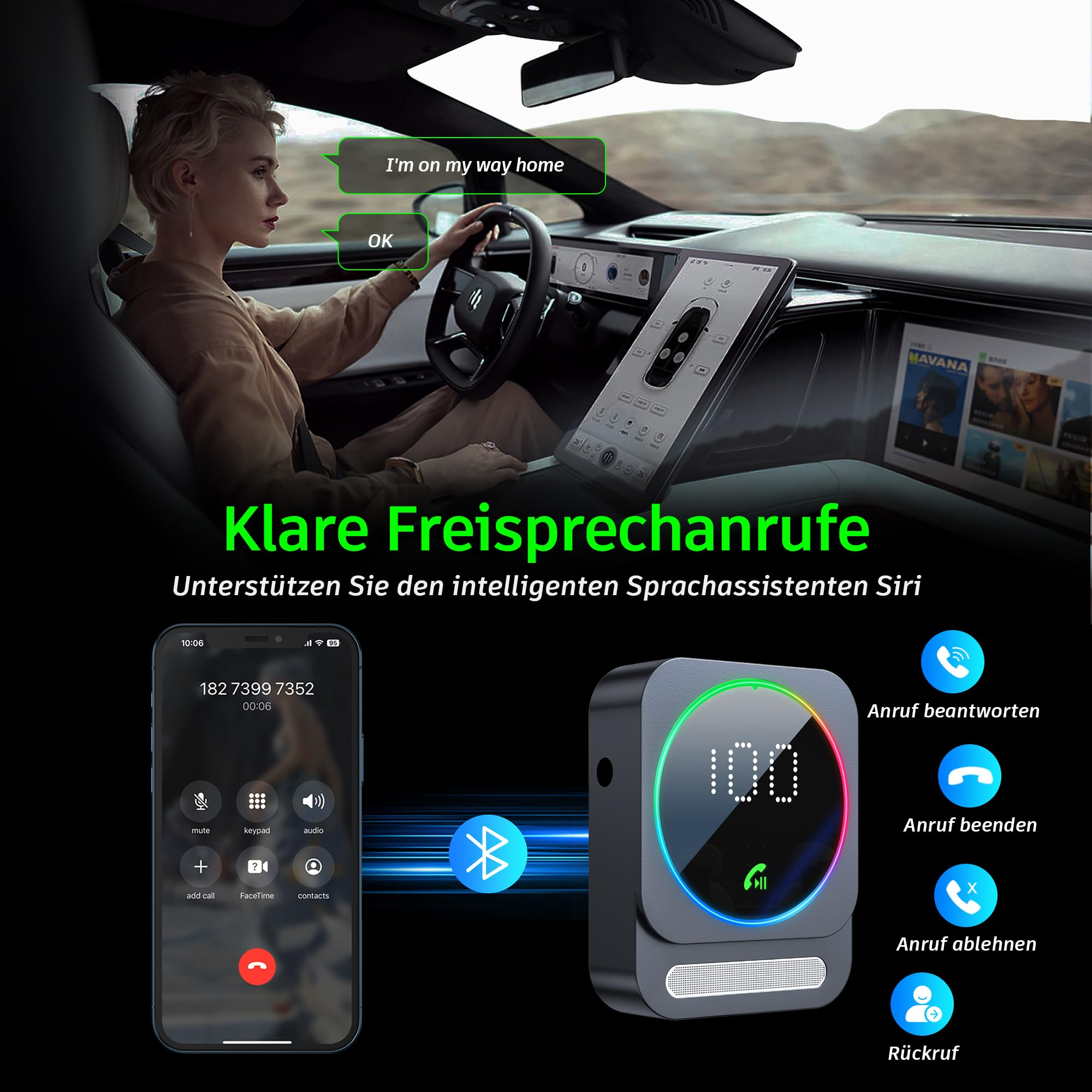 Silberner Laptop auf weißem Hintergrund. Bildschirm zeigt farbenfrohe, abstrakte Formen.