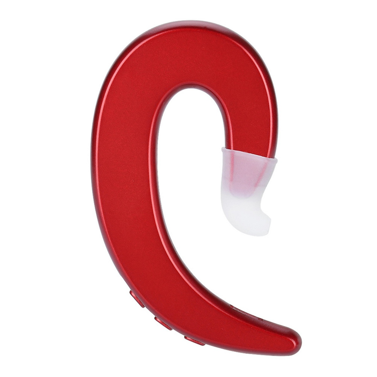 Roter Ohrhörer zur Verwendung im Ohr. Er hat eine weiße Spitze.