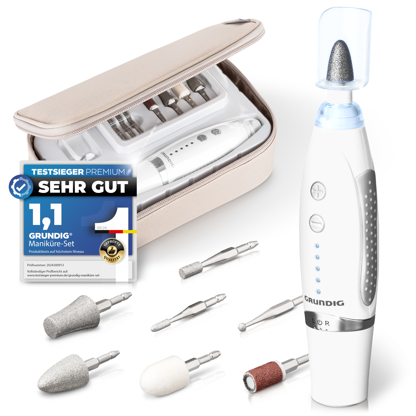GRUNDIG Maniküre Set elektrisch Maniküre- & Pediküre-Set weiß