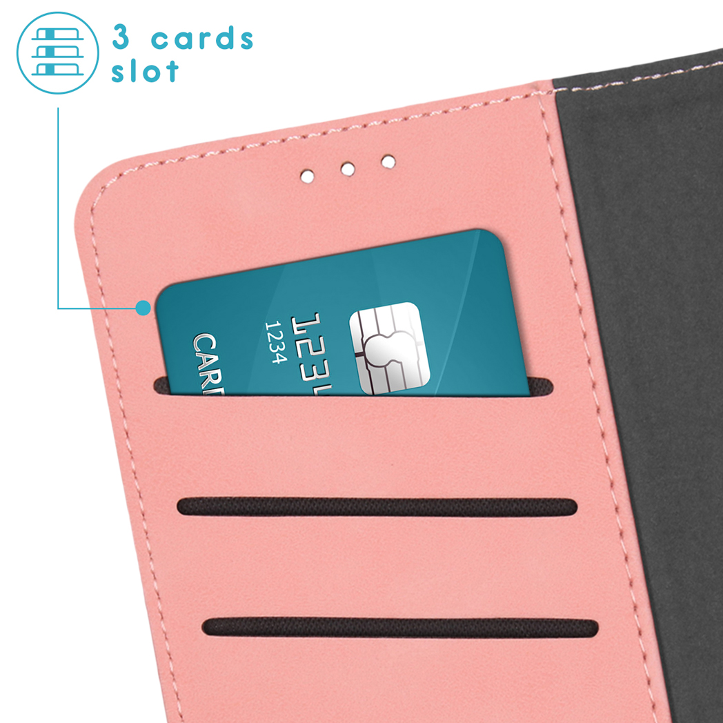 IMOSHION Uitneembare 2-in-1 Luxe Bookcase - Geschikt voor Samsung Galaxy A25 (5G) - Telefoonhoesje voor Samsung Samsung Galaxy A25 (5G) Roze