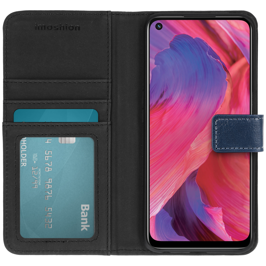 IMOSHION Luxe Bookcase - Geschikt voor Oppo A74 (5G) / A54 (5G) - Telefoonhoesje voor Oppo Oppo A74 (5G)/Oppo A54 (5G) Donkerblauw
