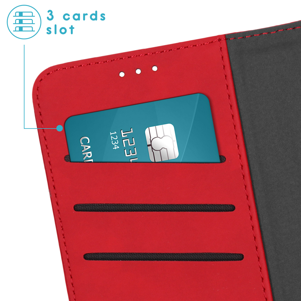 IMOSHION Coque folio compatible avec Samsung Galaxy A55 (5G) Étui de Téléphone voor Samsung Samsung Galaxy A55 (5G) Rouge
