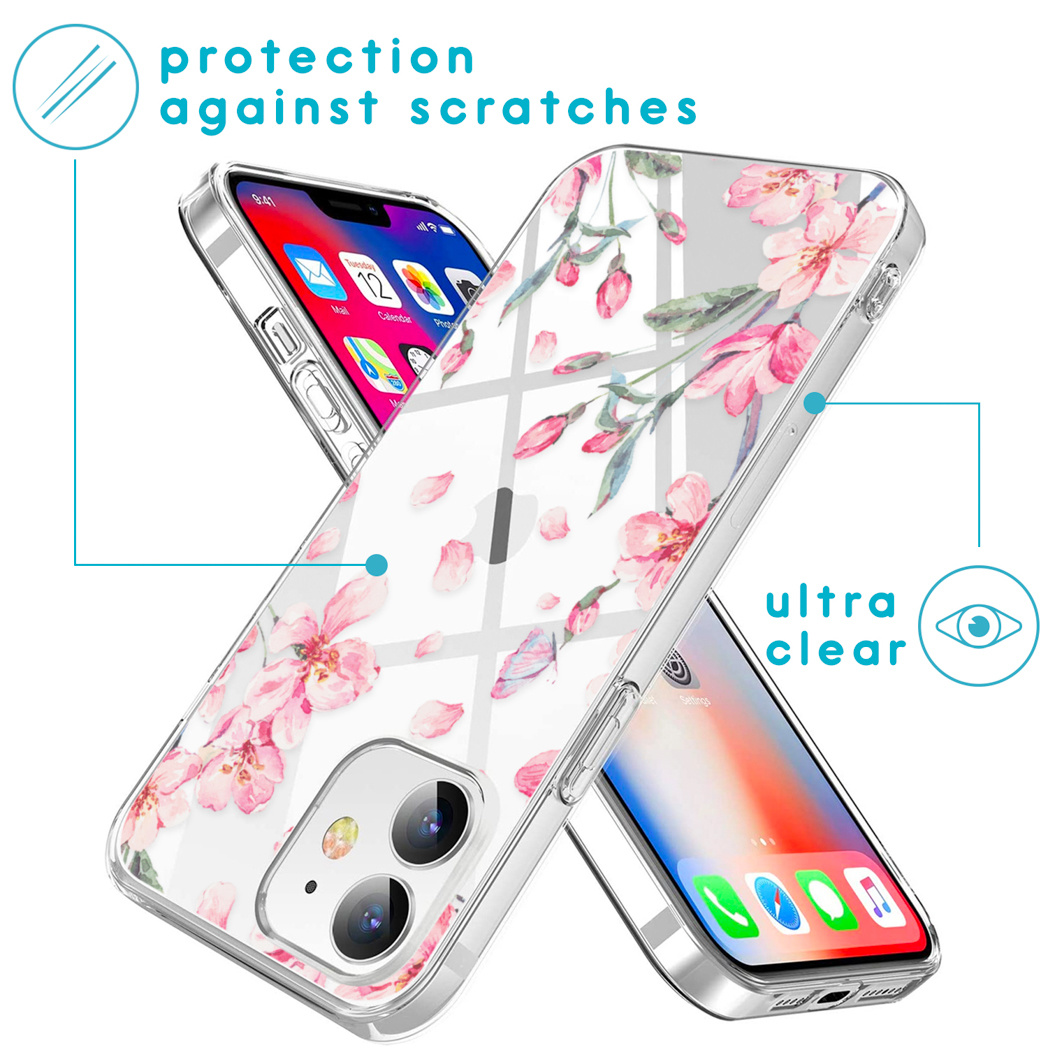 Custodie per telefono con design floreale. Ultra chiare, protezione dai graffi.