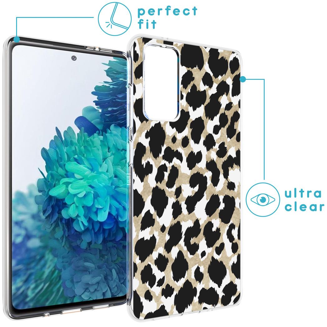 Una custodia per telefono con un design a stampa leopardata. La custodia è ultra trasparente e ha una vestibilità perfetta.