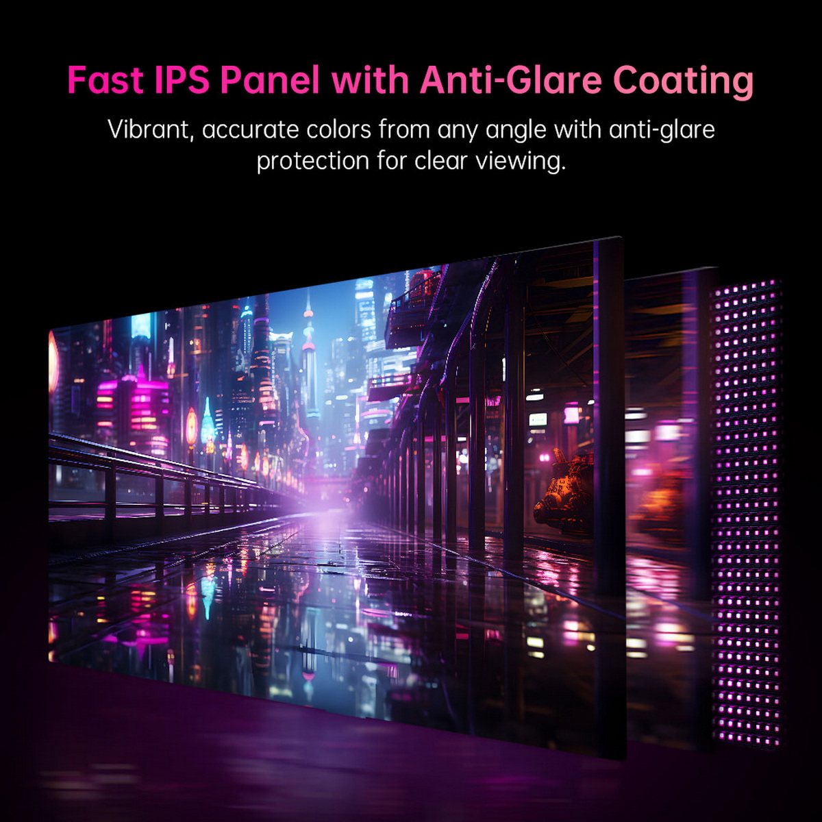 Ekran TV z miejskimi światłami. Powłoka antyrefleksyjna, żywe kolory.