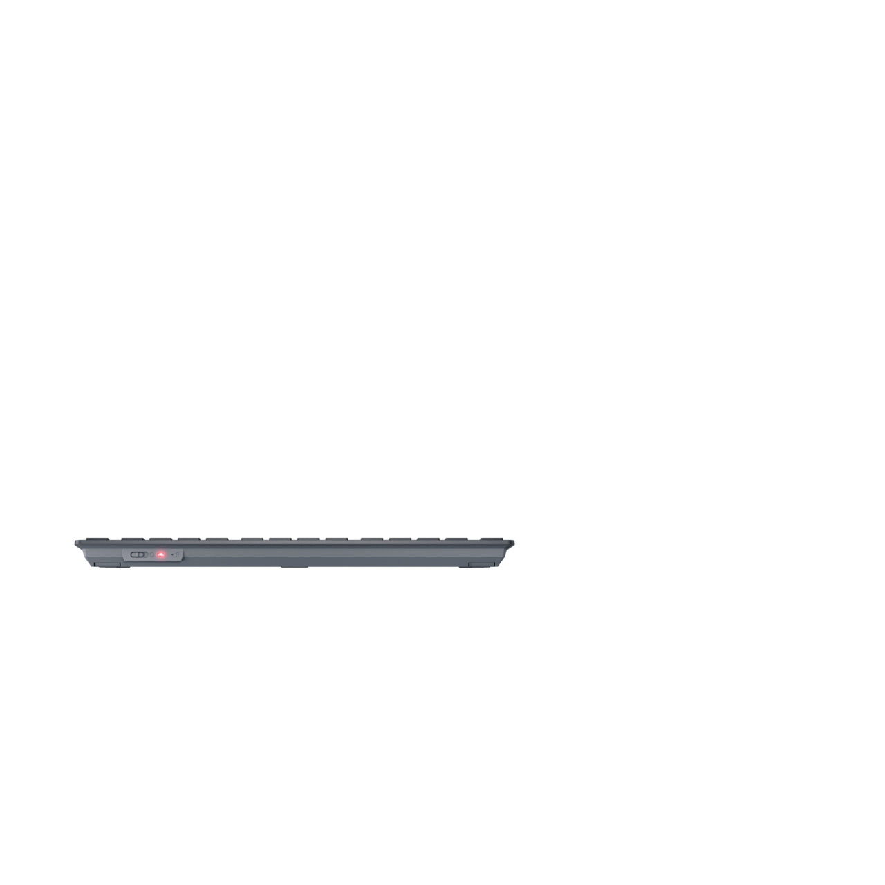 Vue latérale d'un clavier noir.