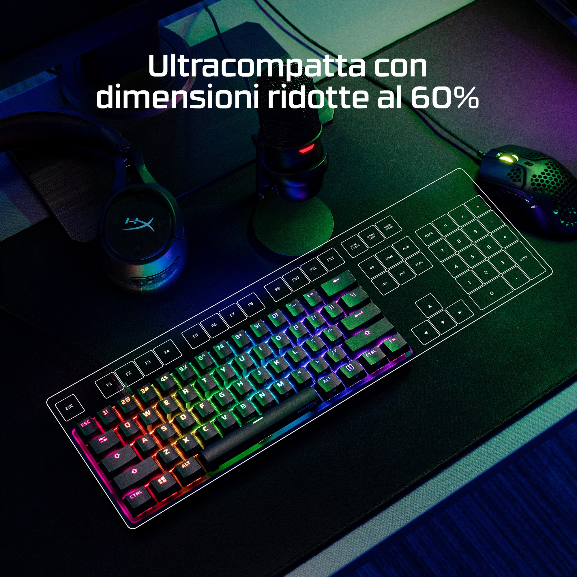 Tastiera HYPERX HyperX 60 Alloy Origins AQU Gaming Keyboard