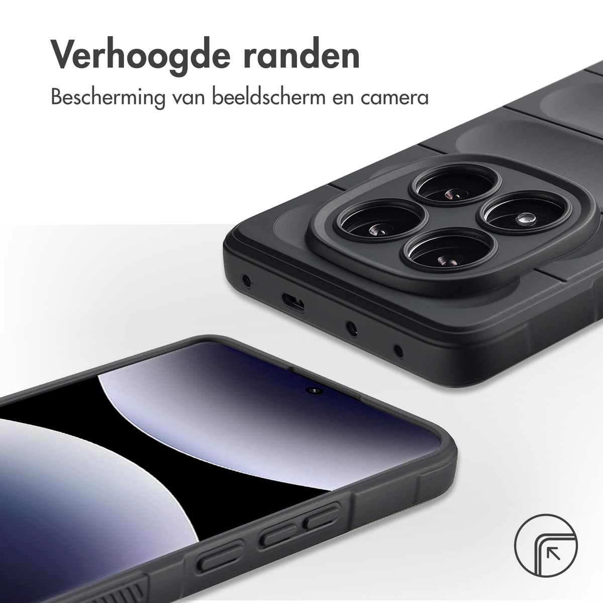 IMOSHION EasyGrip Backcover - Geschikt voor Xiaomi Redmi Note 14 Pro (5G) - Telefoonhoesje voor Xiaomi Xiaomi Redmi Note 14 Pro 5G Zwart