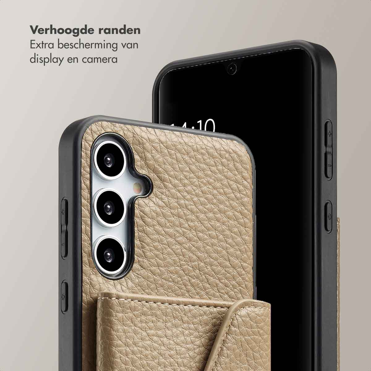 SELENCIA Coque avec lanière compatible avec Samsung Galaxy A35 Étui de Téléphone voor Samsung Samsung Galaxy A35 Beige