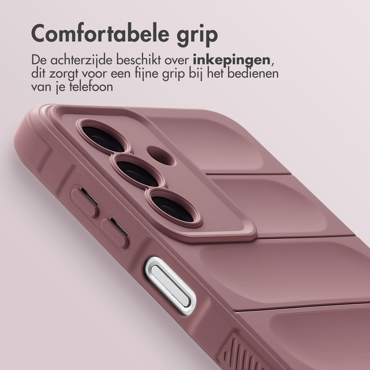 Coque de téléphone. Couleur rose. Prise confortable avec des encoches.