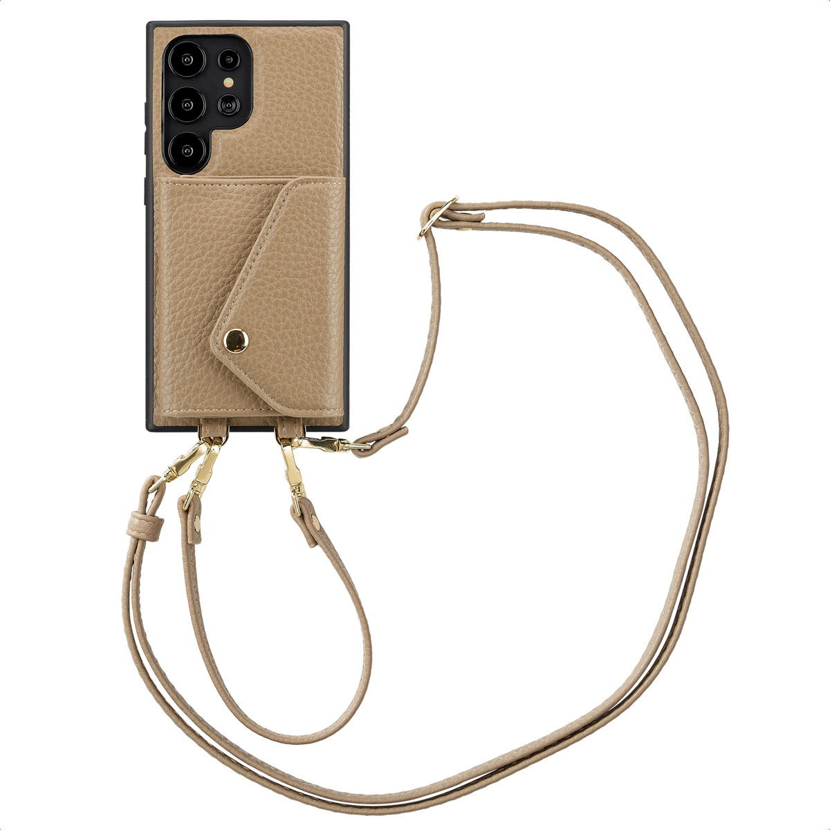 Coque de téléphone bordeaux avec protection d'écran et de caméra sur fond blanc.