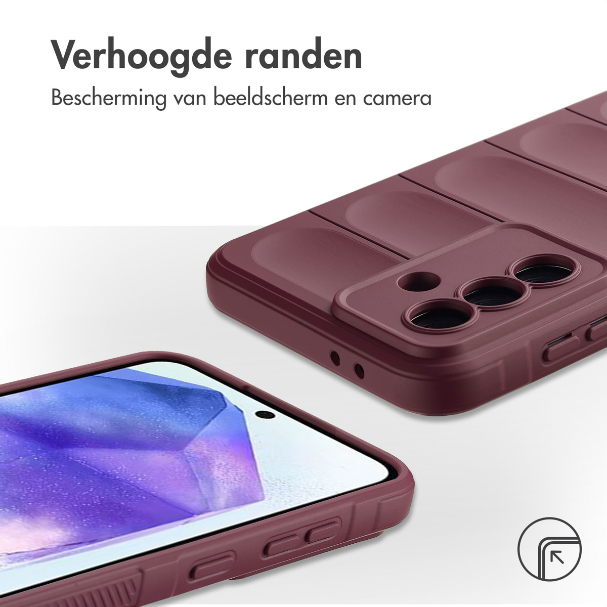 Intérieur de coque de téléphone noire avec doublure en microfibre. Il montre la protection contre les chutes.