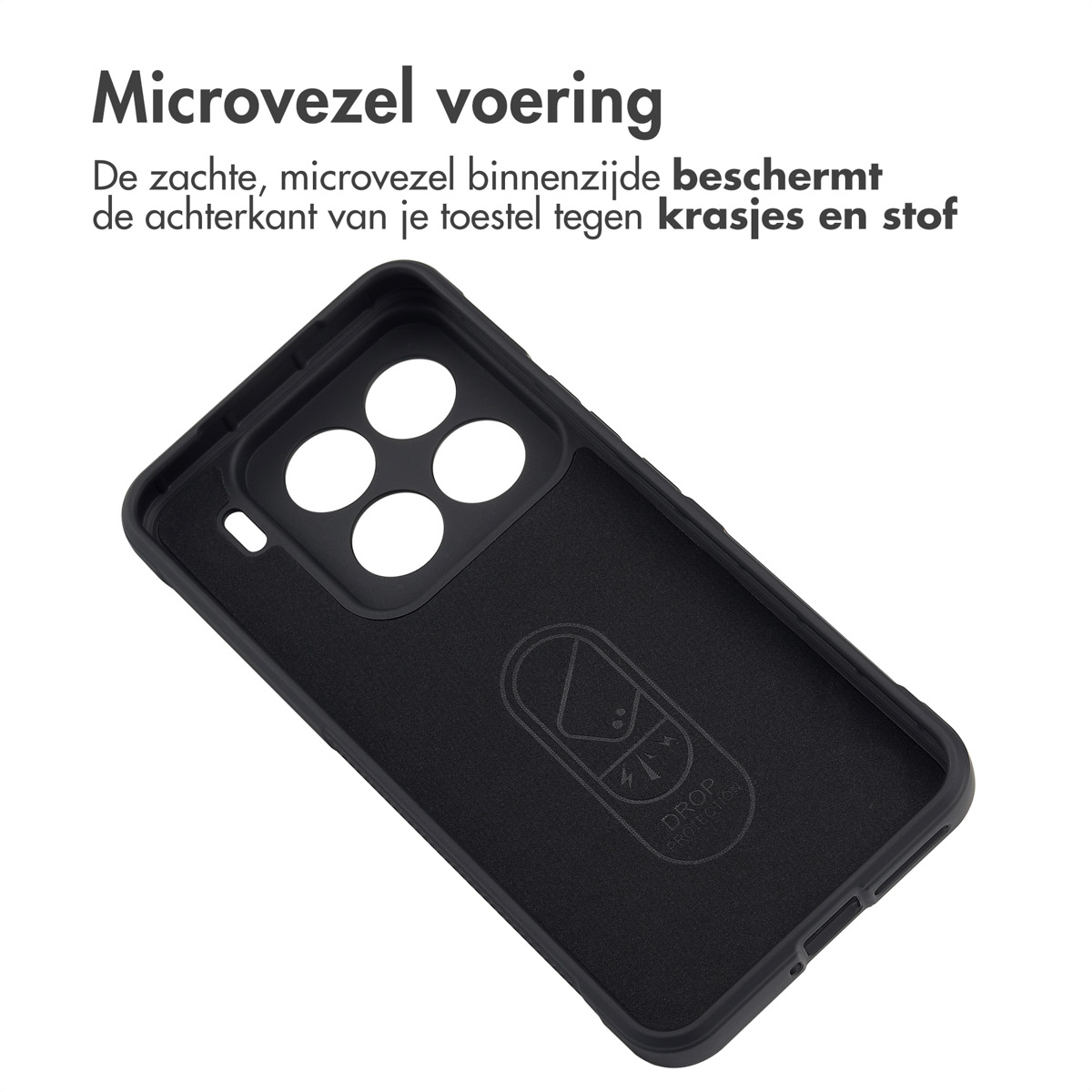 Coque léopard avec sangle. Un téléphone noir avec une date est montré à droite.