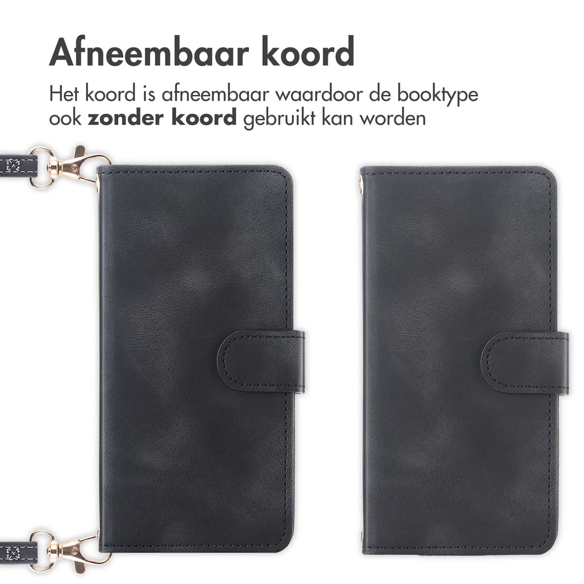 IMOSHION Bookcase met koord geschikt voor Samsung Galaxy A26 Telefoonhoesje voor Samsung Samsung Galaxy A26 Zwart