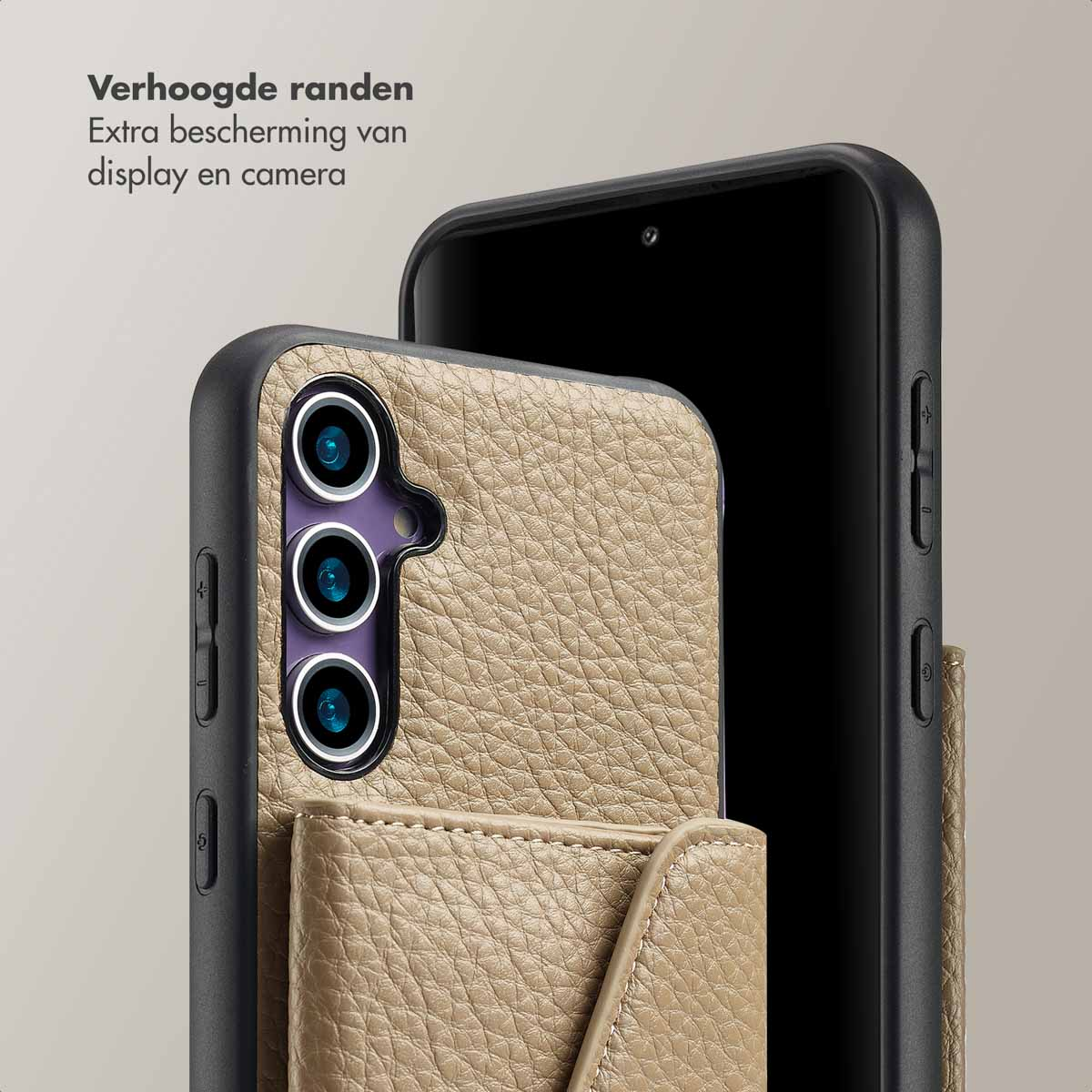 SELENCIA Sera Koordhoes met pashouder envelop - Geschikt voor Samsung Galaxy S23 FE - Telefoonhoesje voor Samsung Samsung Galaxy S23 FE Beige