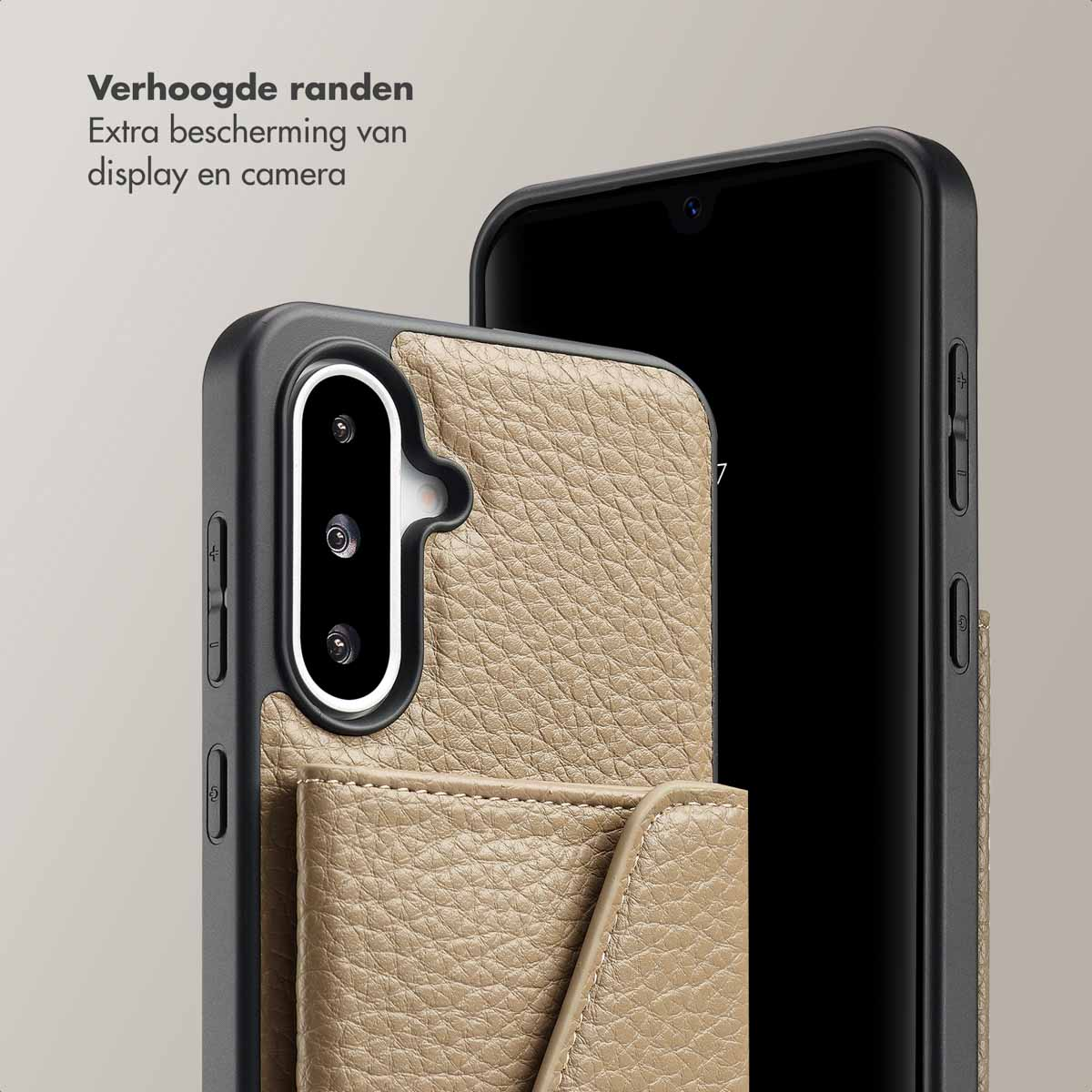 SELENCIA Sera Koordhoes met pashouder envelop - Geschikt voor Samsung Galaxy A36 / A56 - Telefoonhoesje voor Samsung Samsung Galaxy A36/Samsung Galaxy A56 (5G) Beige