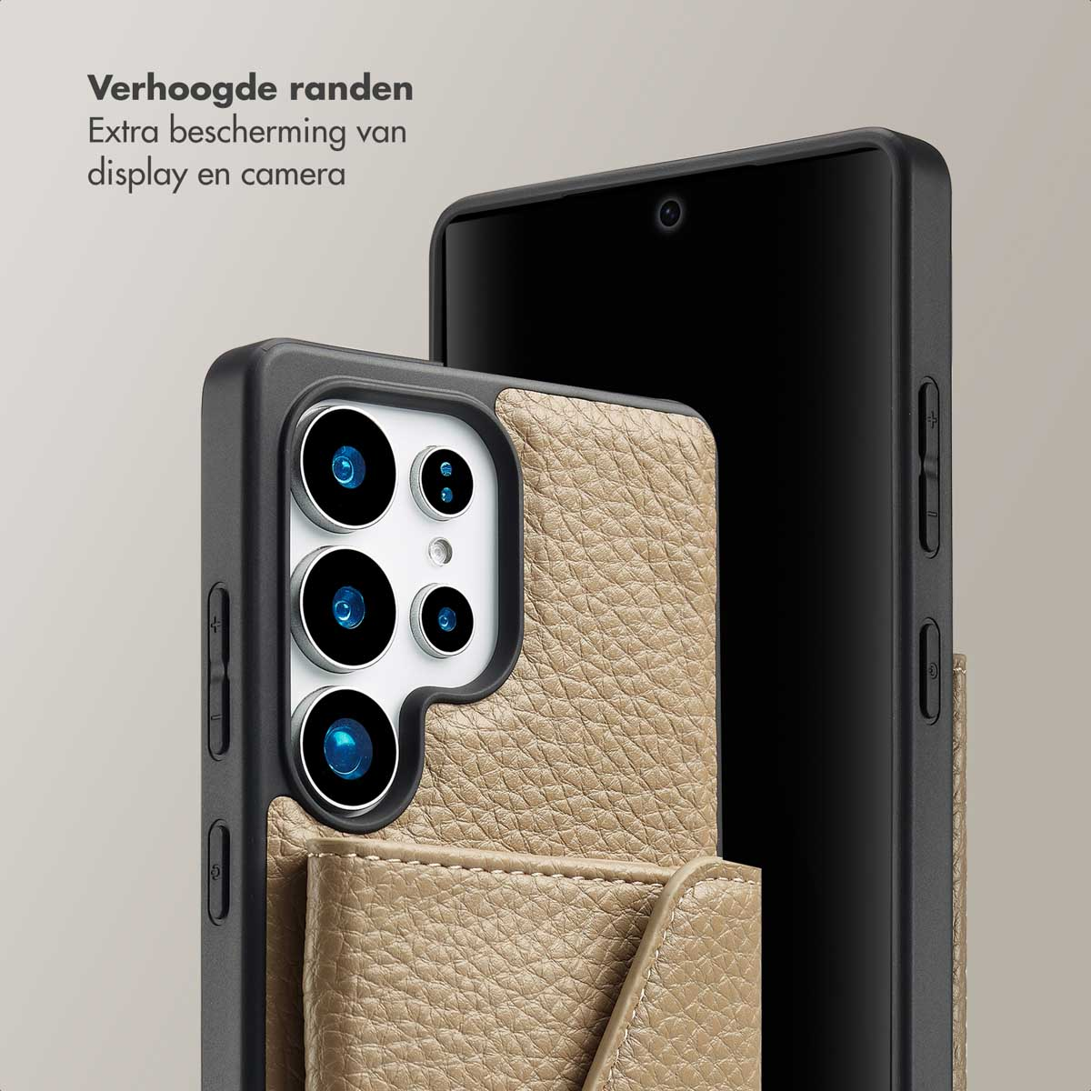 SELENCIA Sera Koordhoes met pashouder envelop - Geschikt voor Samsung Galaxy S25 Ultra - Telefoonhoesje voor Samsung Samsung Galaxy S25 Ultra Beige