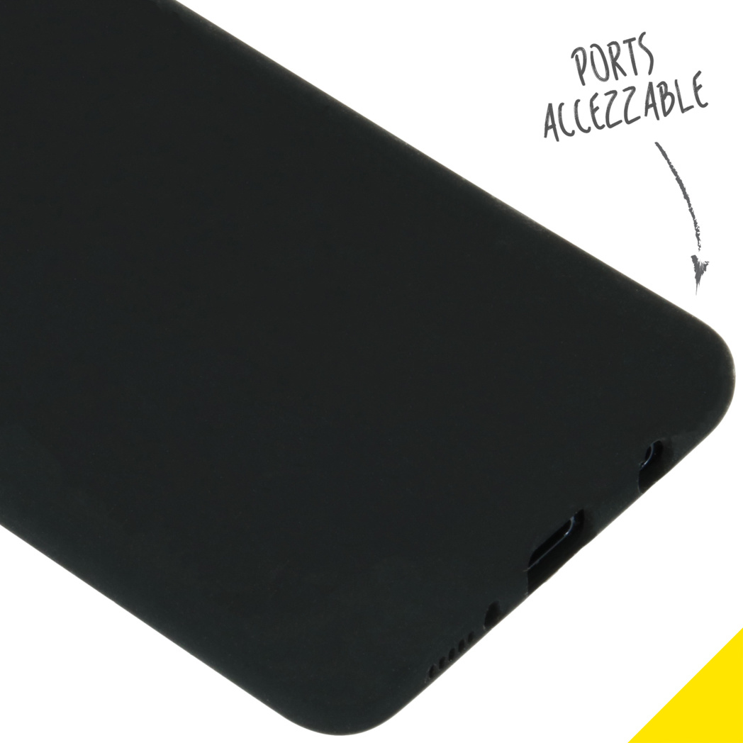 Custodia nera, primo piano. Il testo dice: Ports Accessible.