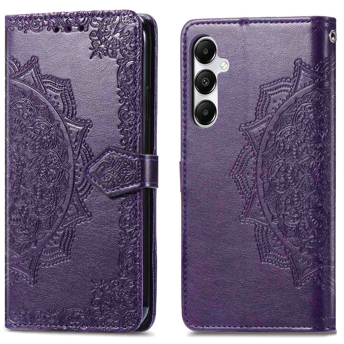 Custodia viola con design mandala.