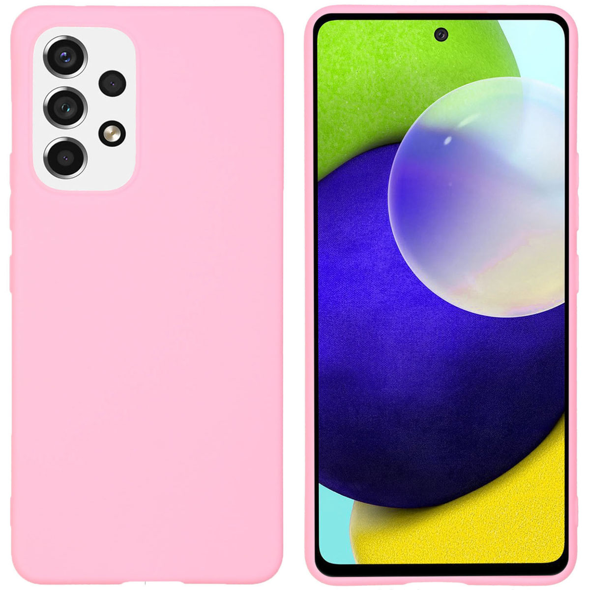 Een roze telefoonhoesje met een roze telefoon erin.
