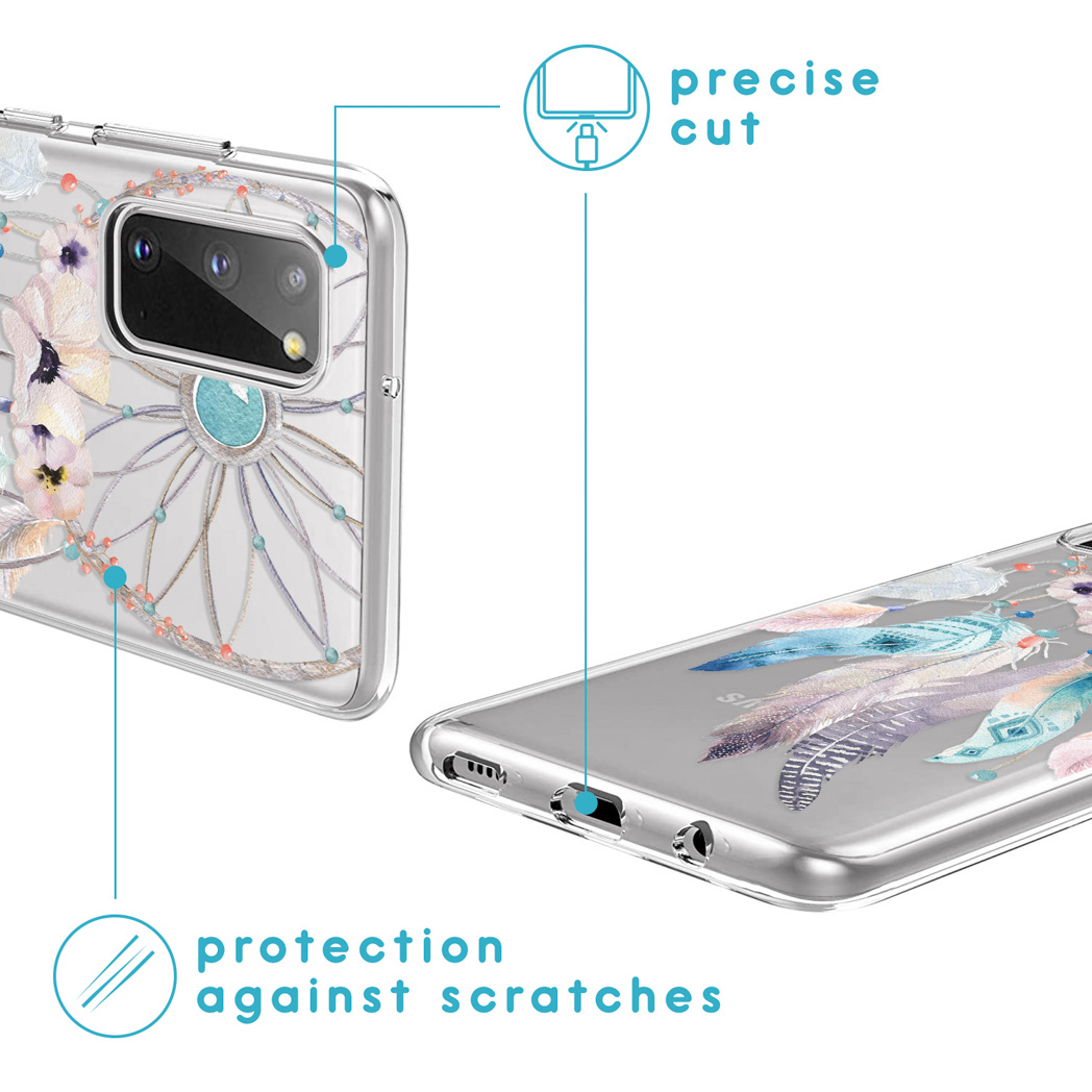 Transparante telefoonhoes met dromenvanger ontwerp, bescherming tegen krassen. Precieze snede.